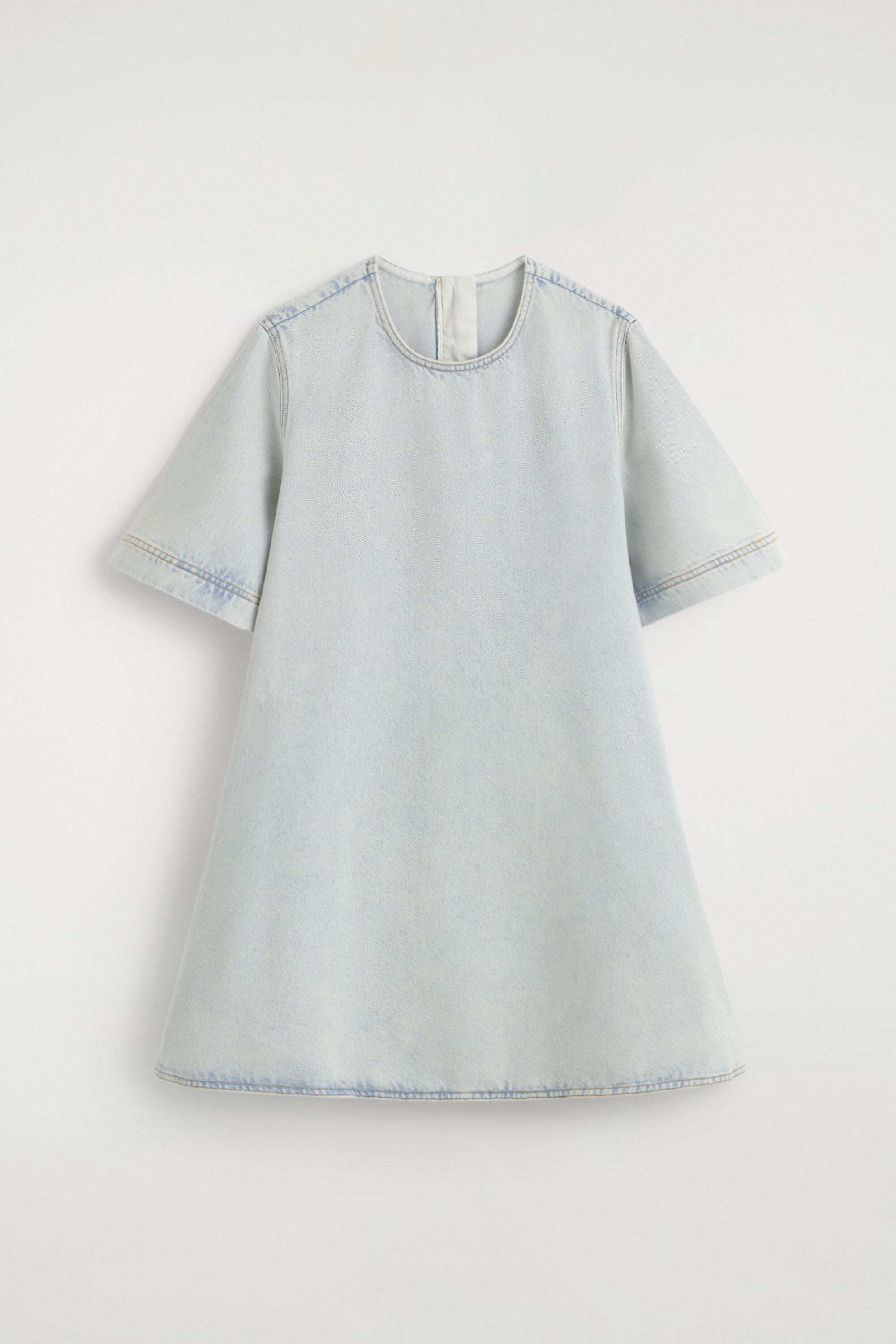 FLARED DENIM MINI DRESS