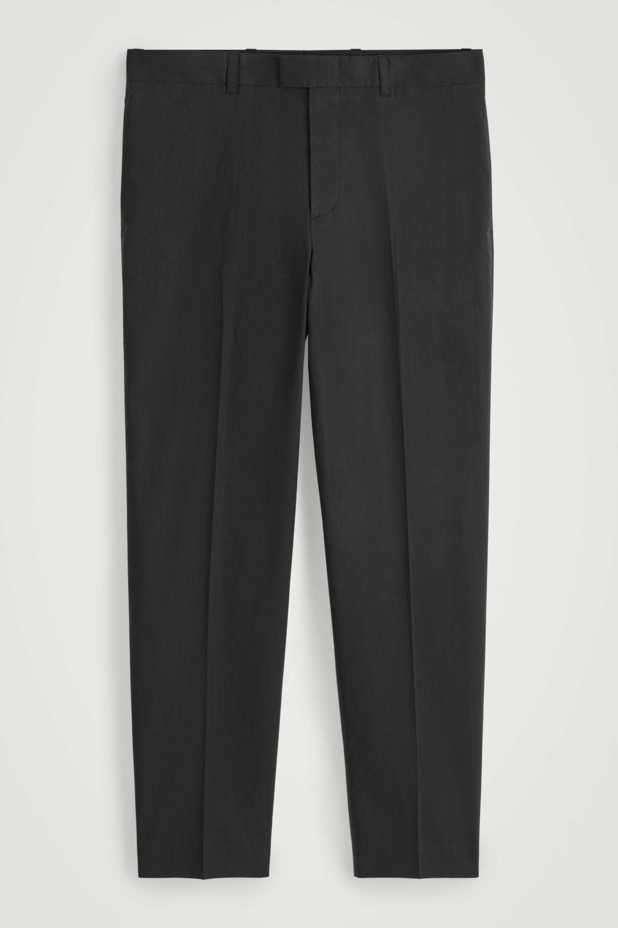COTTON STRAIGHT-LEG TROUSERS - BLACK | COS