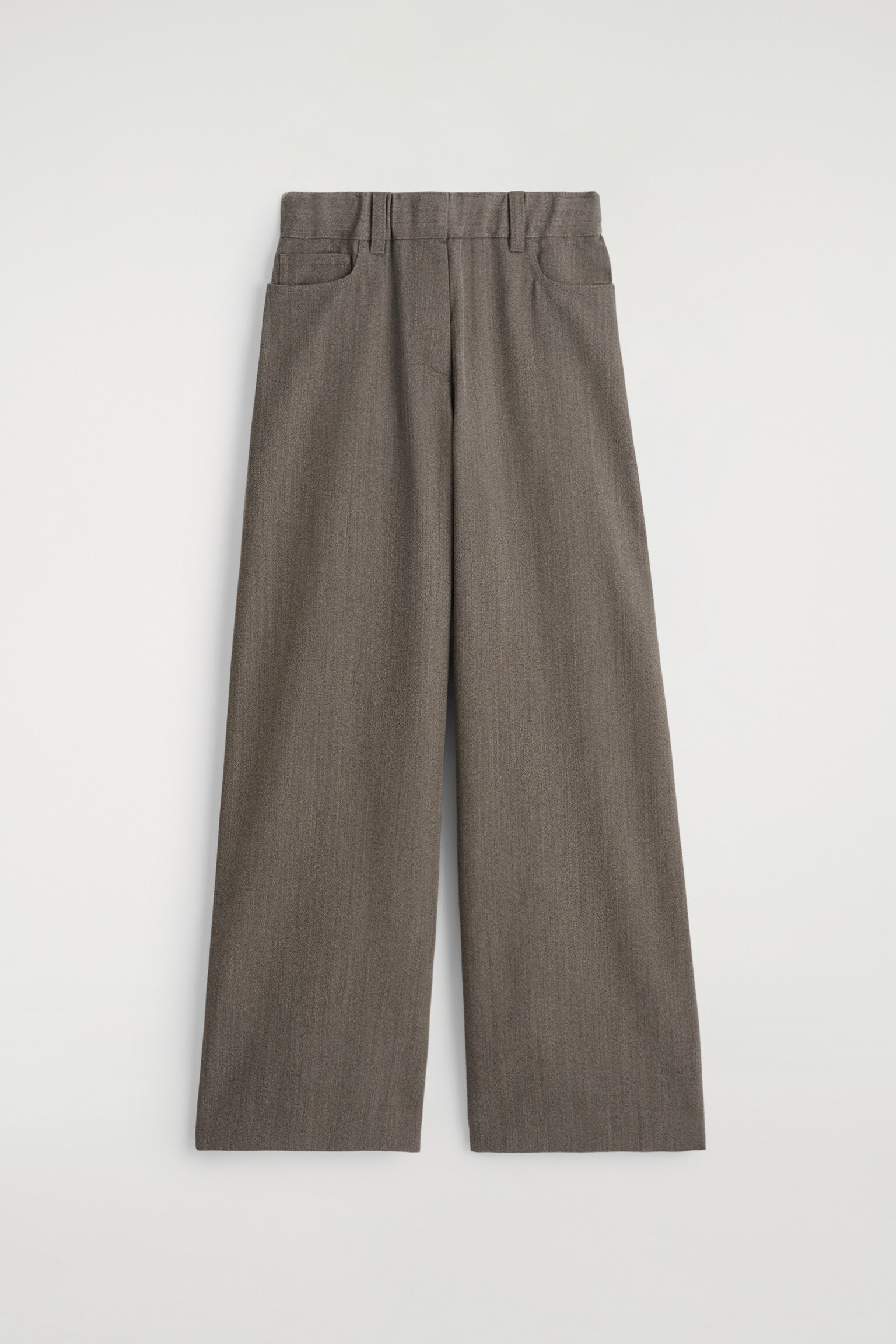 HOSE AUS WOLL-MIX MIT WEITEM BEIN - BRAUN MELIERT - 2