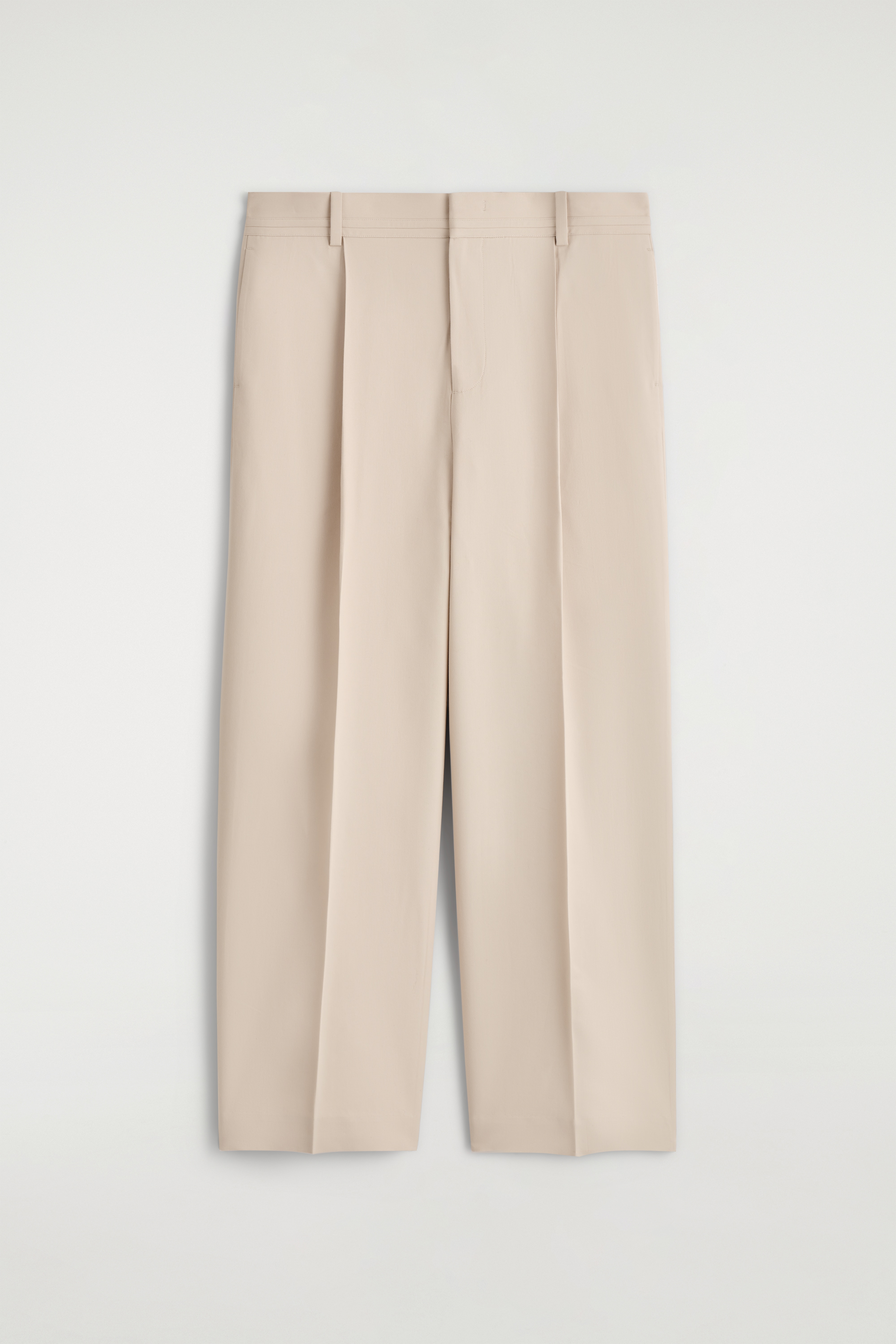 PANTALONI PLISSÉ A GAMBA LARGA - BEIGE CHIARO/VERDE SCURO