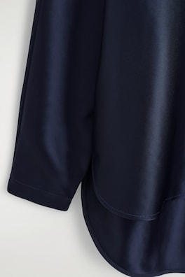 COWL-NECK SATIN BLOUSE — MIDNIGHT BLUE 7