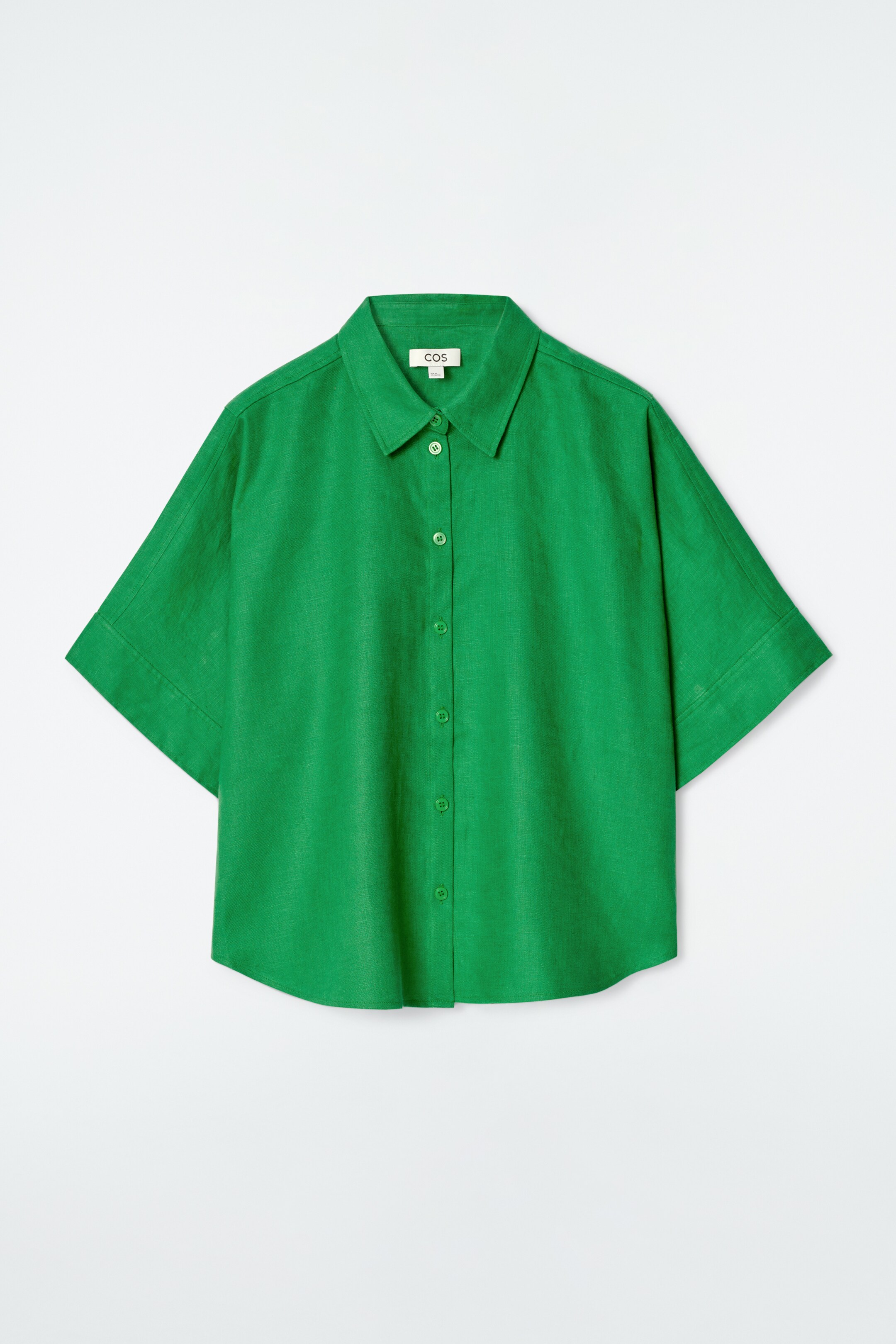 Ver imagem maior: CAMISA DE LINHO DE MANGAS CURTAS E CAIMENTO LARGO - VERDE - SENHORA | H&M PT 6