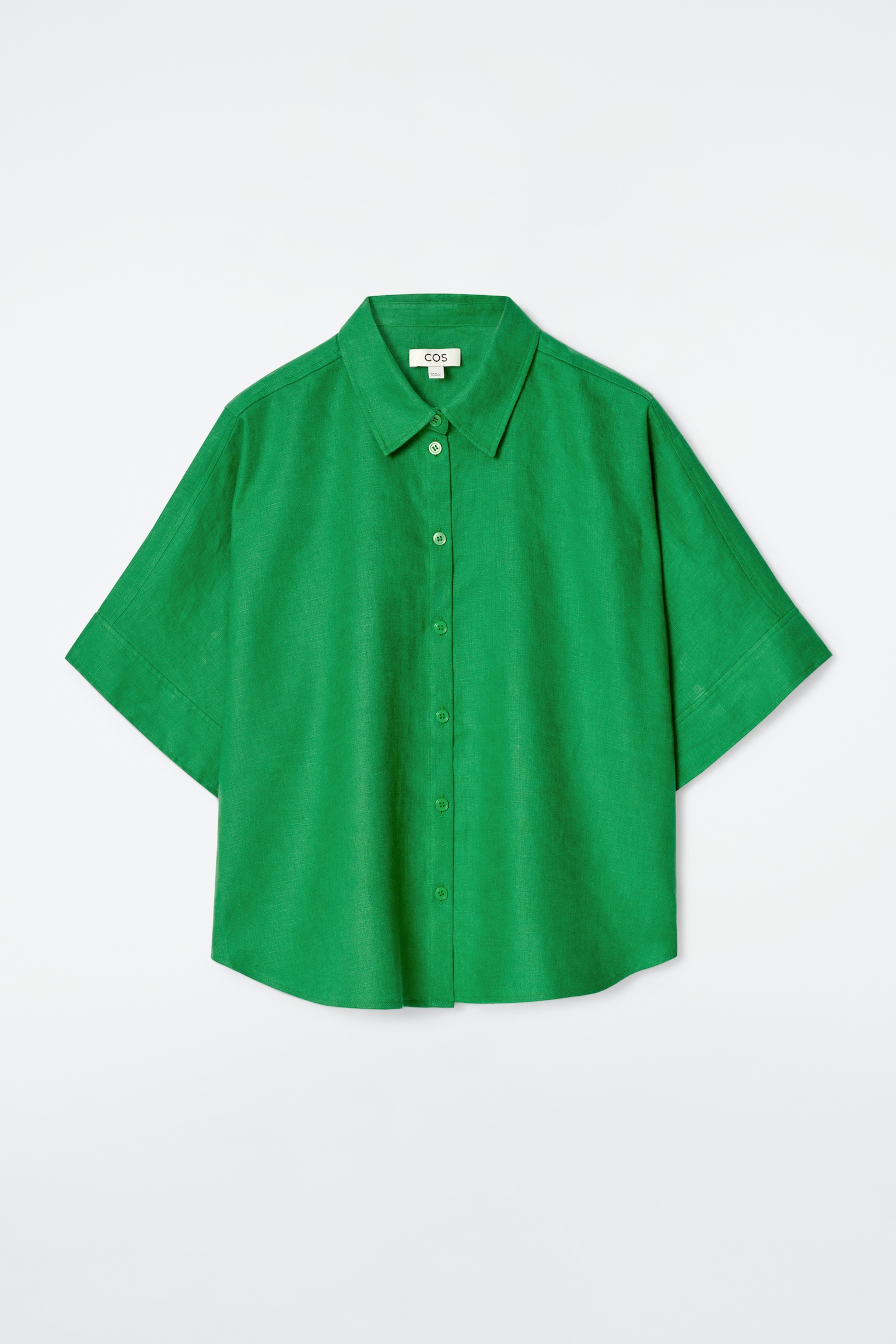CHEMISE MANCHES COURTES SILHOUETTE CARRÉE EN LIN - VERT/BLANC/BLEU MARINE/JAUNE BEURRE - 2