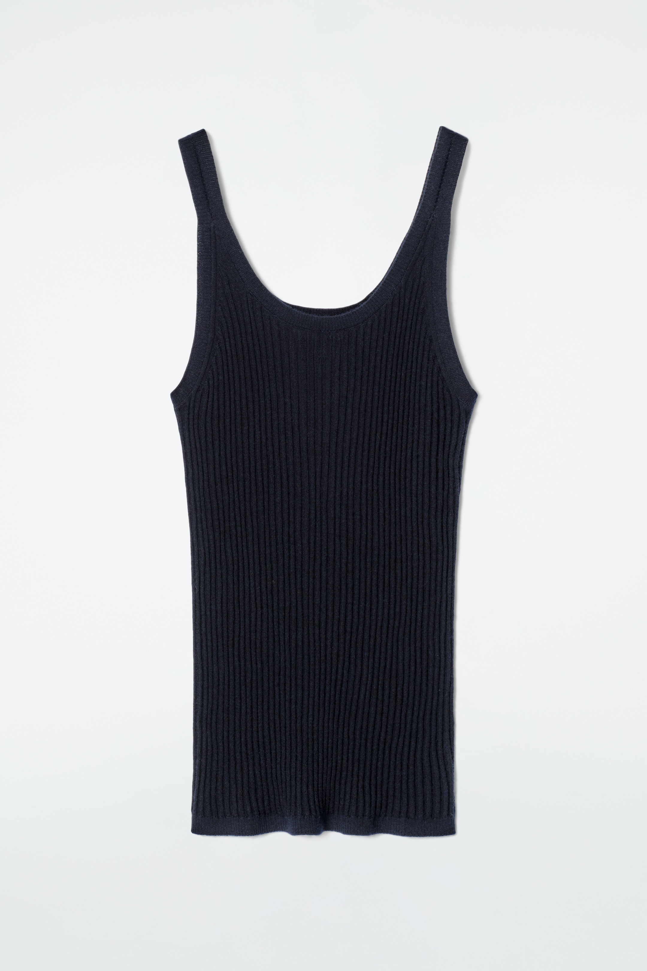 Grotere afbeelding bekijken: GERIBDE KASJMIR-ZIJDE TANKTOP - MARINEBLAUW - DAMES | H&M BE 6