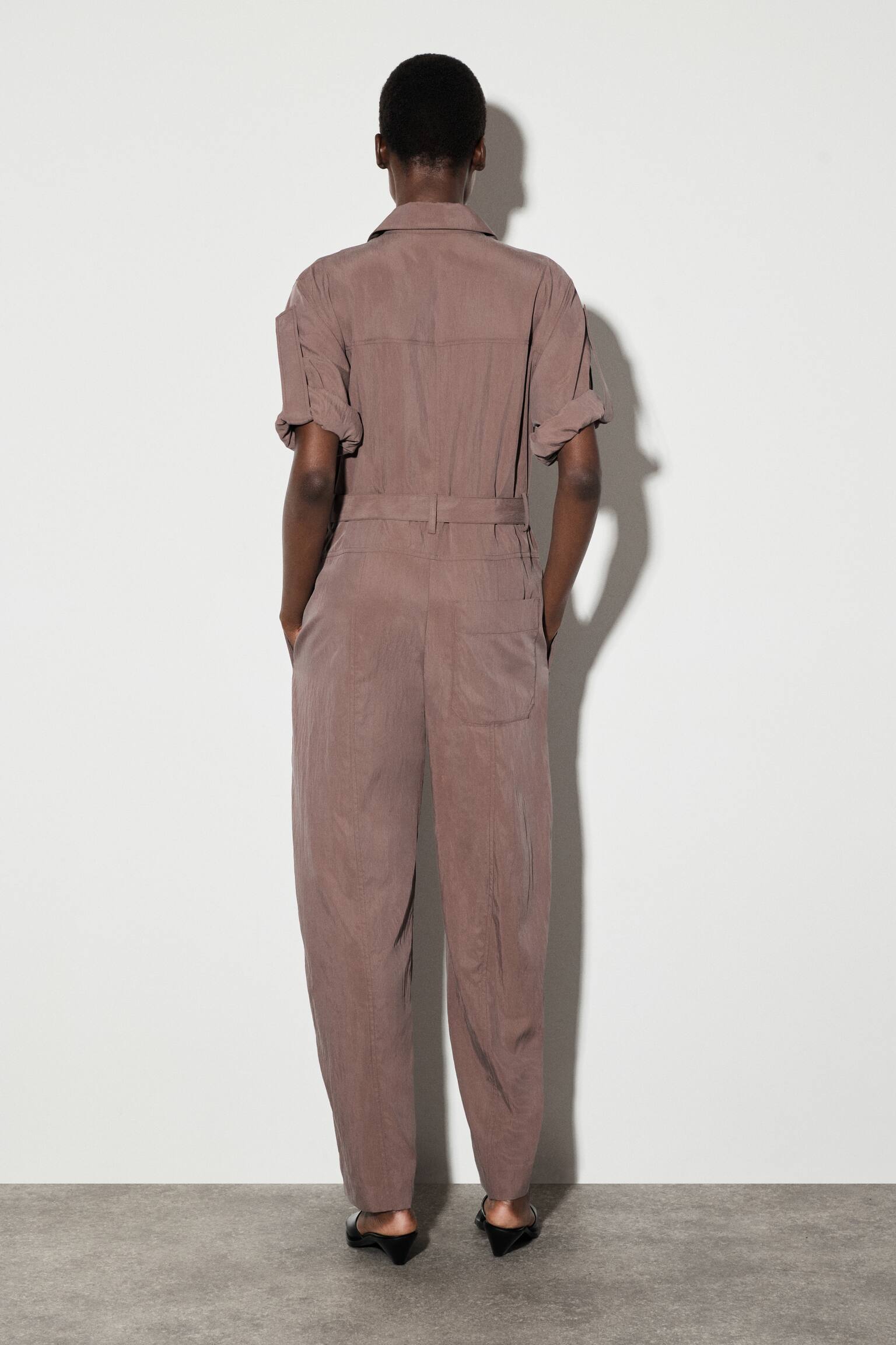 BELTED MODAL BOILERSUIT - TERRACOTTA - 4