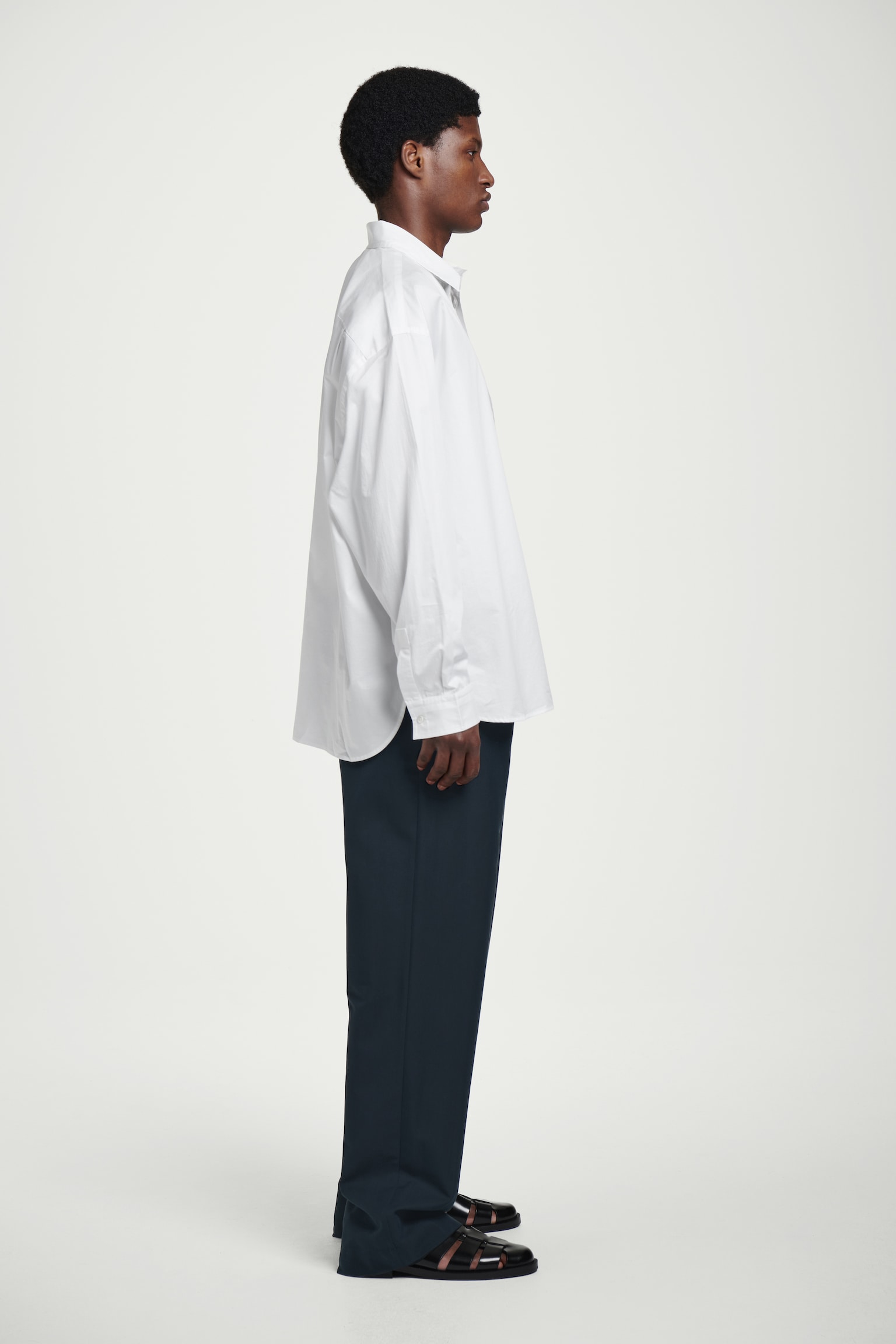 CAMISA OXFORD OVERSIZE ANCHA DE ALGODÓN - BLANCO/NARANJA - 6