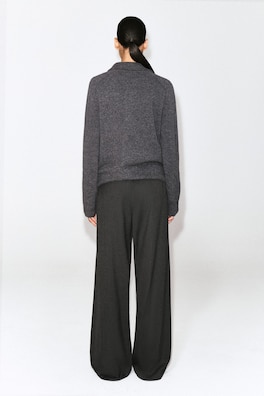 MERINO WOOL POLO SHIRT — GREY MÉLANGE 5