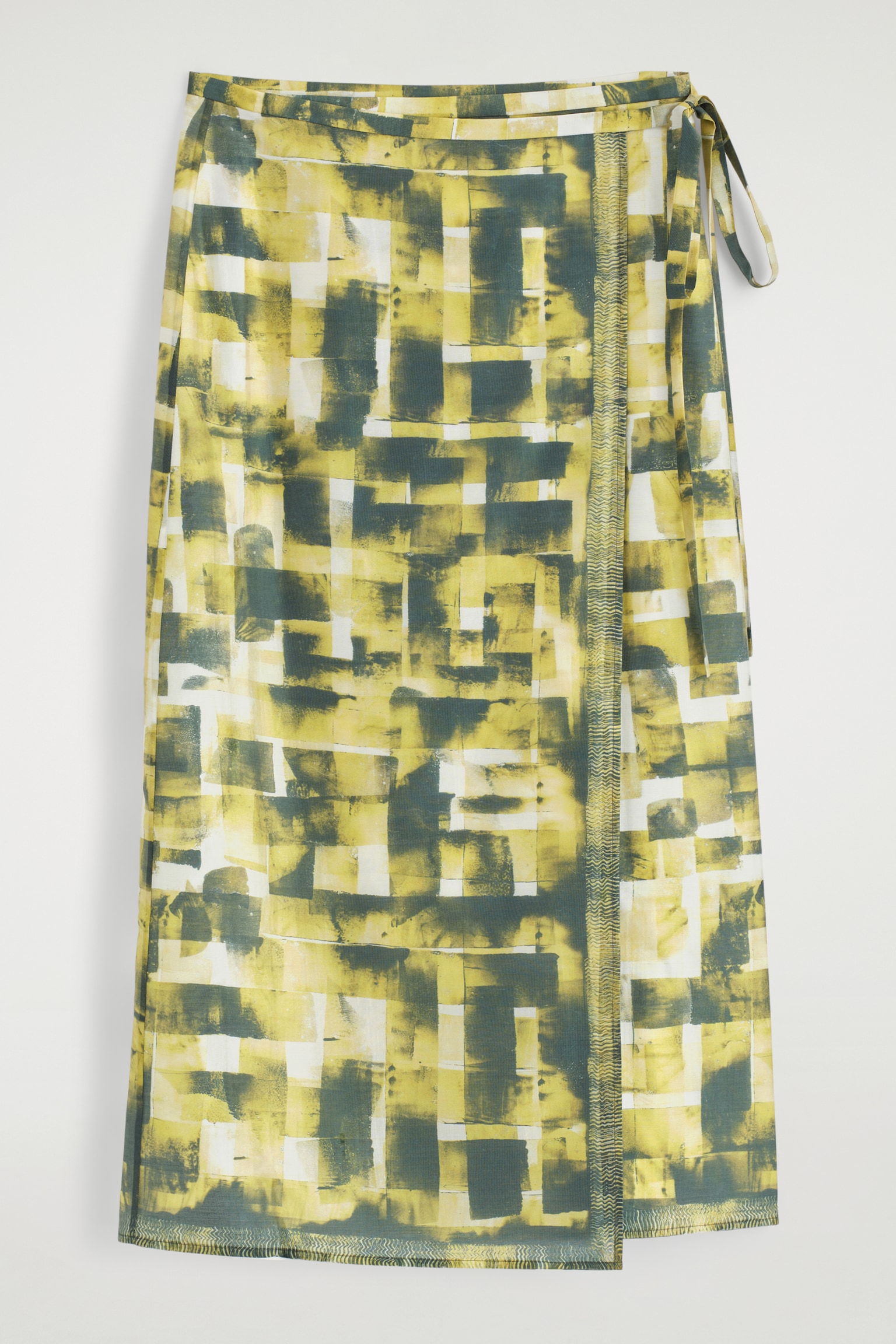 FALDA CRUZADA MIDI ESTAMPADA - AMARILLO / VERDE / ESTAMPADO - 2