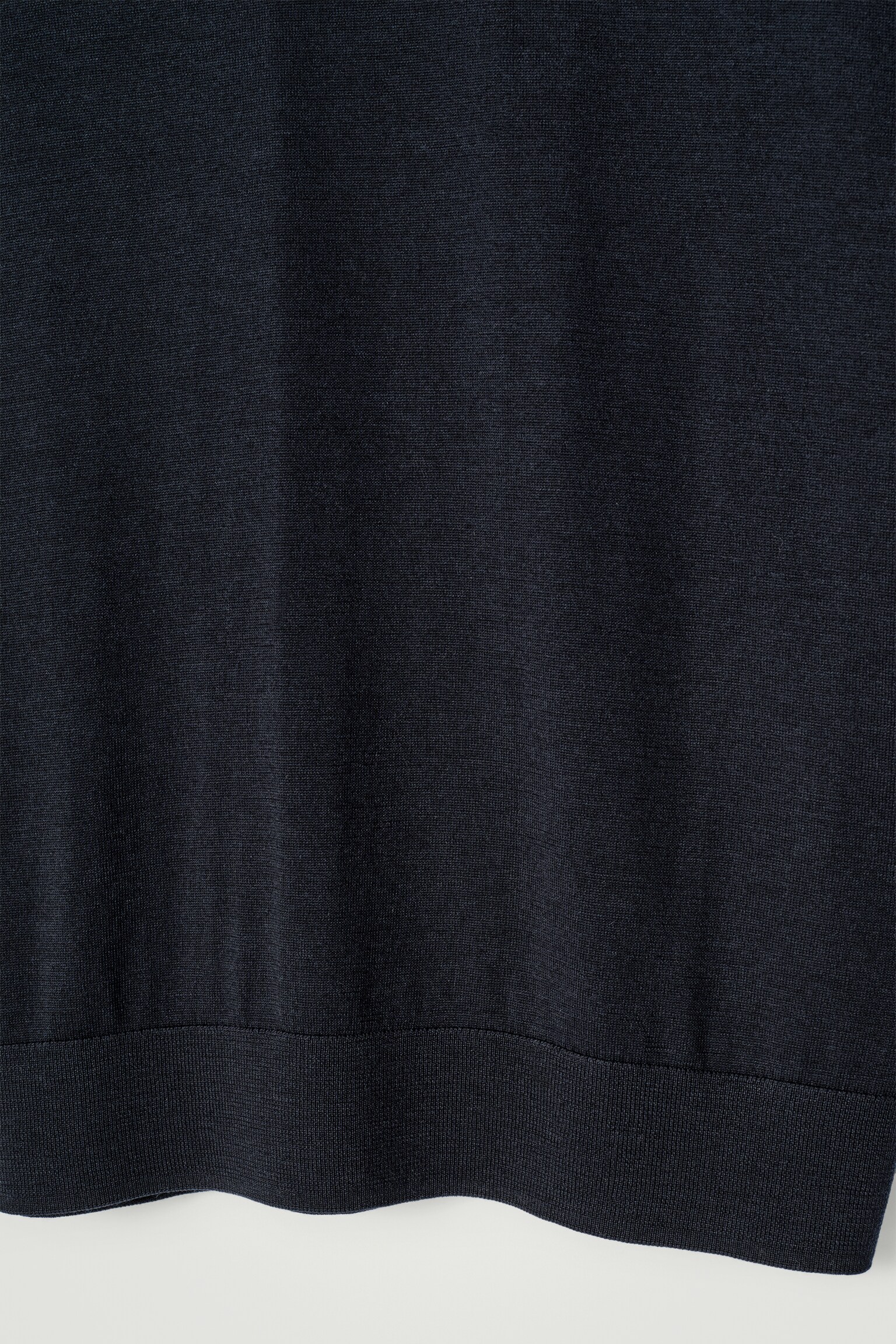 T-SHIRT SLIM EN MAILLE DE LAINE MÉRINOS - BLEU MARINE/GRIS CHINÉ - 3