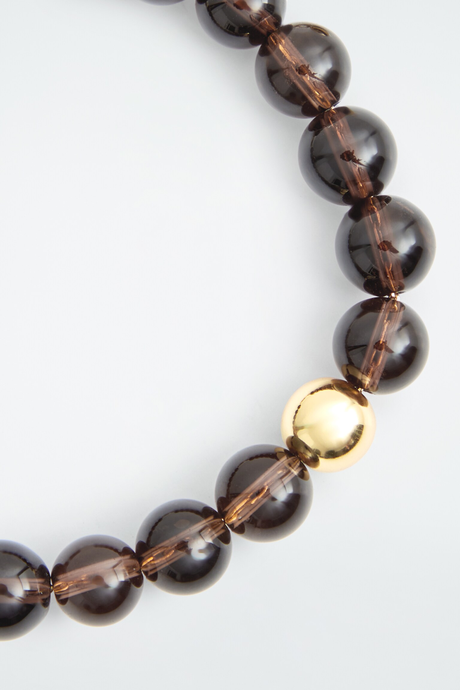 PULSERA DE CUARZO CON CUENTAS - MARRÓN - 3