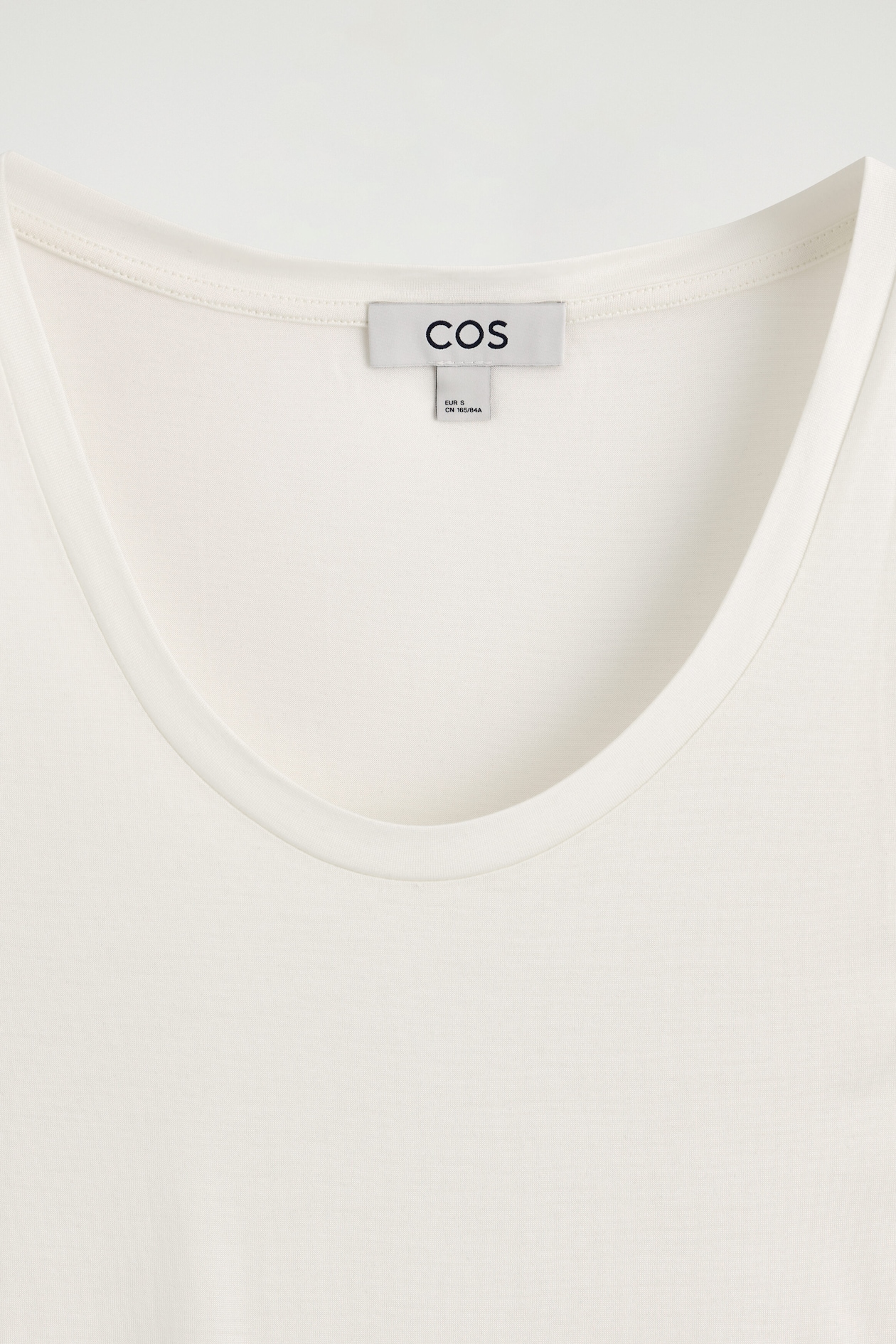 SCOOP-NECK SILK-JERSEY TANK TOP — WHITE