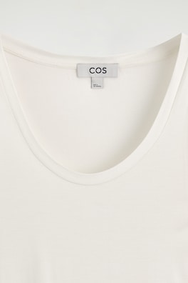 SCOOP-NECK SILK-JERSEY TANK TOP — WHITE 6