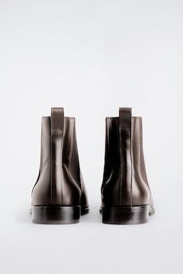 LEATHER CHELSEA BOOTS — BROWN 1