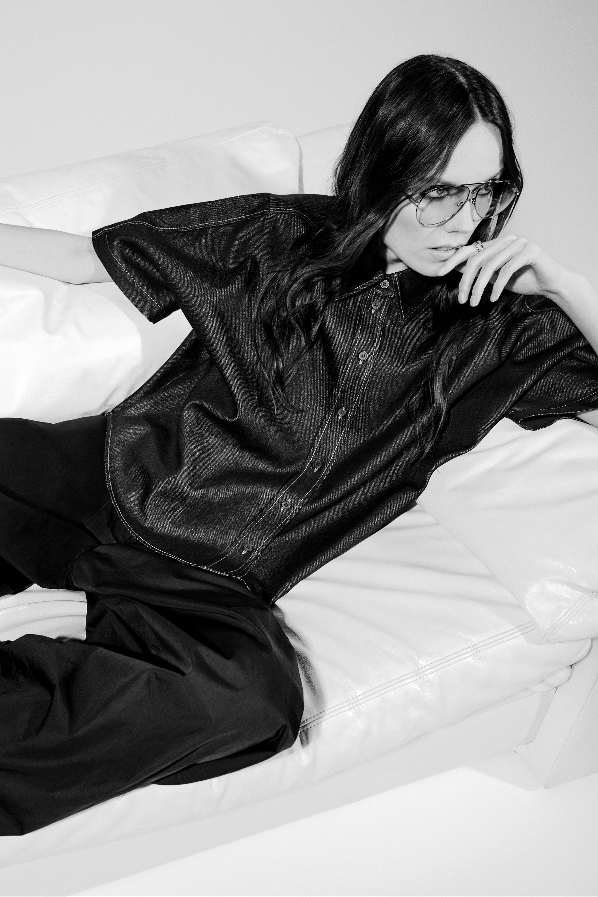 PLEATED COTTON WIDE-LEG PANTS - BLACK | COS
