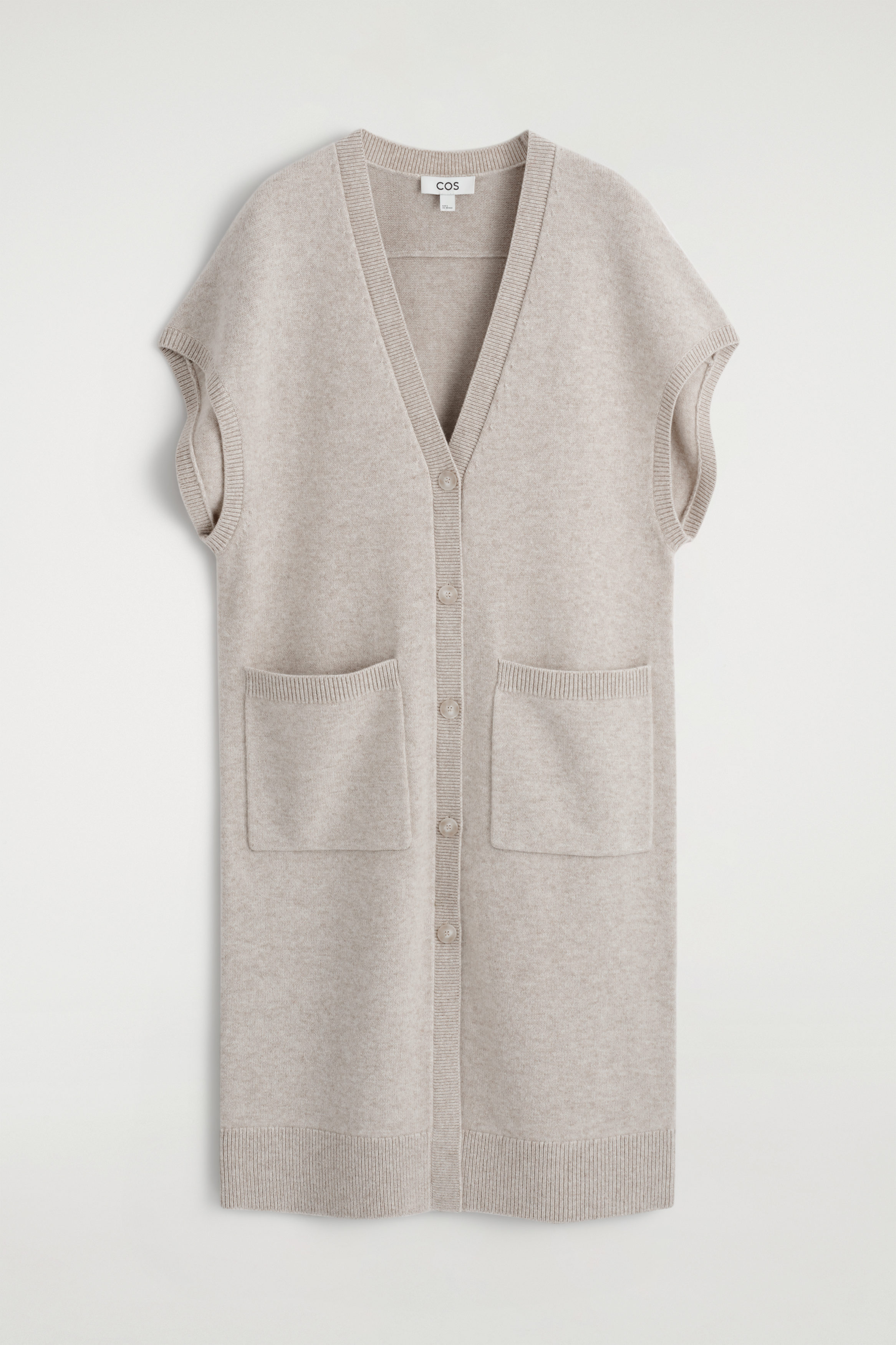 Rounded Wool Longline Cardigan