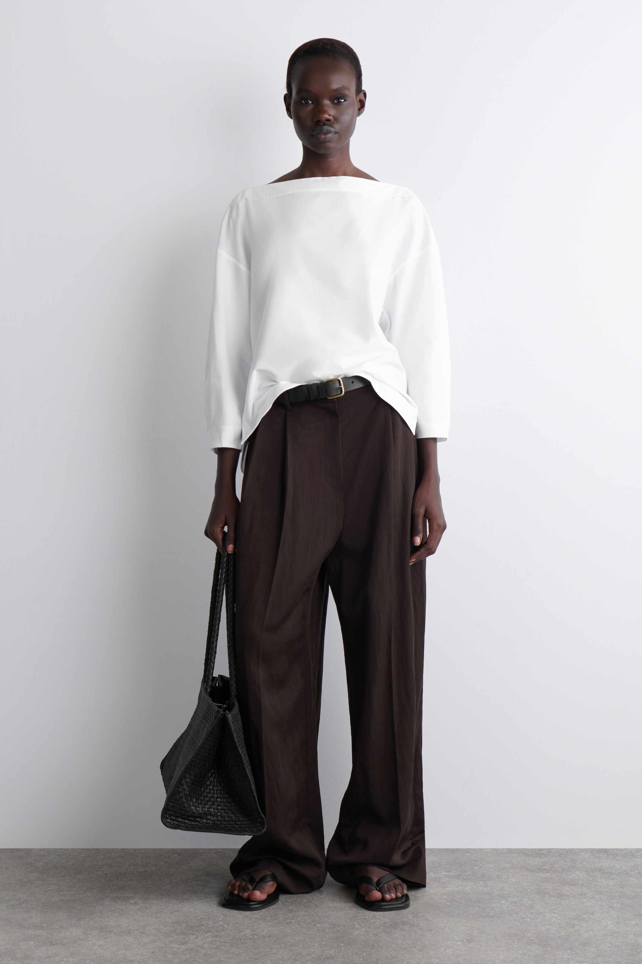 Agrandir l'image: BLOUSE À COL BATEAU EN COTON - BLANC - FEMME | H&M FR 2