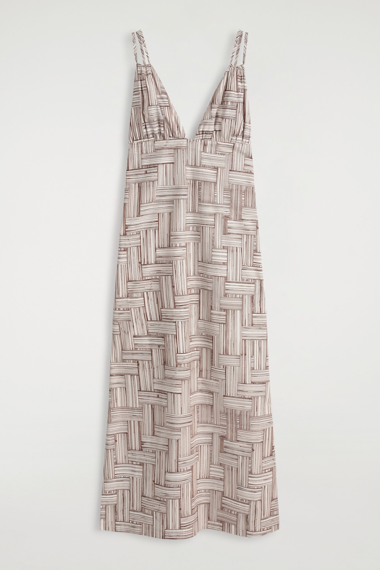 PRINTED V-NECK MAXI DRESS