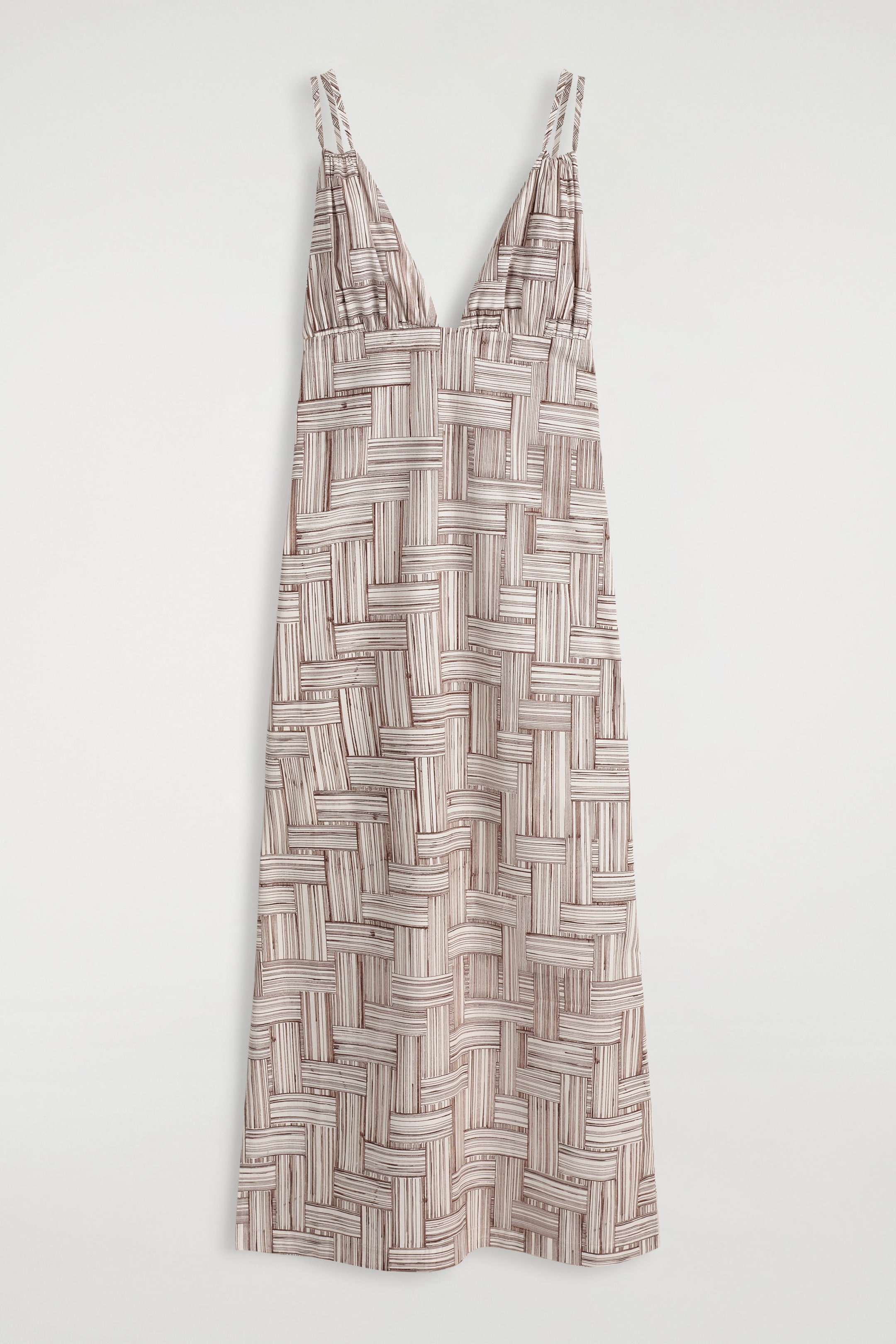 PRINTED V-NECK MAXI DRESS