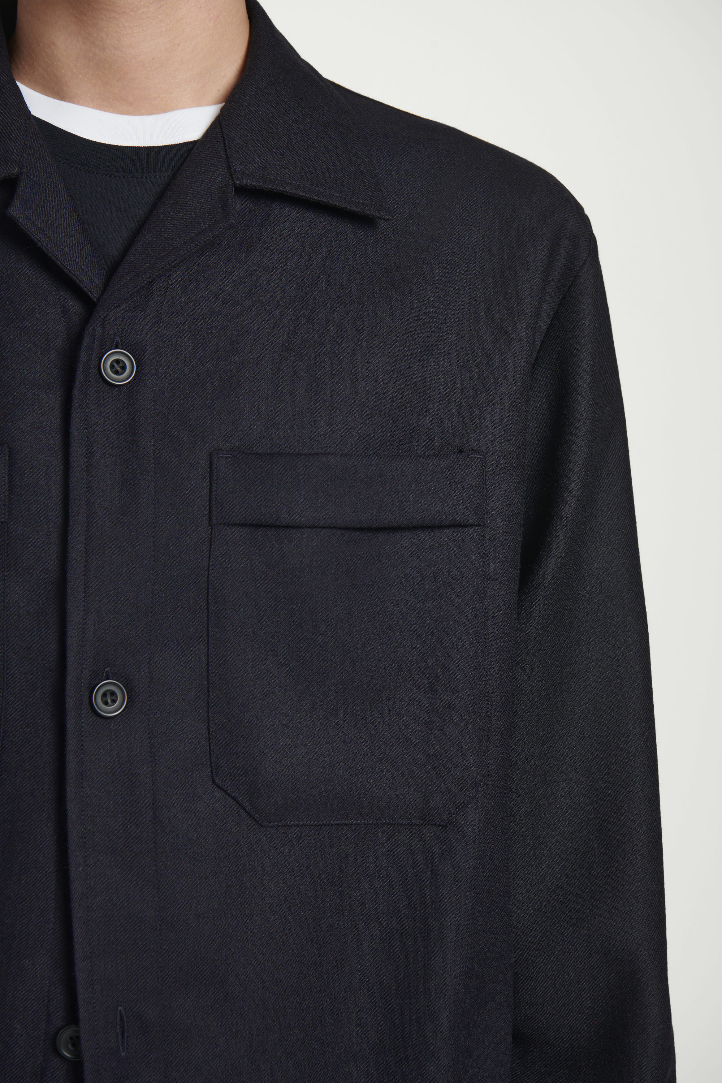 ULTERIOR WOOL FLANNEL MIL-JKT 美品 Wool flannel shirt, modern classic, Autumn Gray - ORIGOPRO