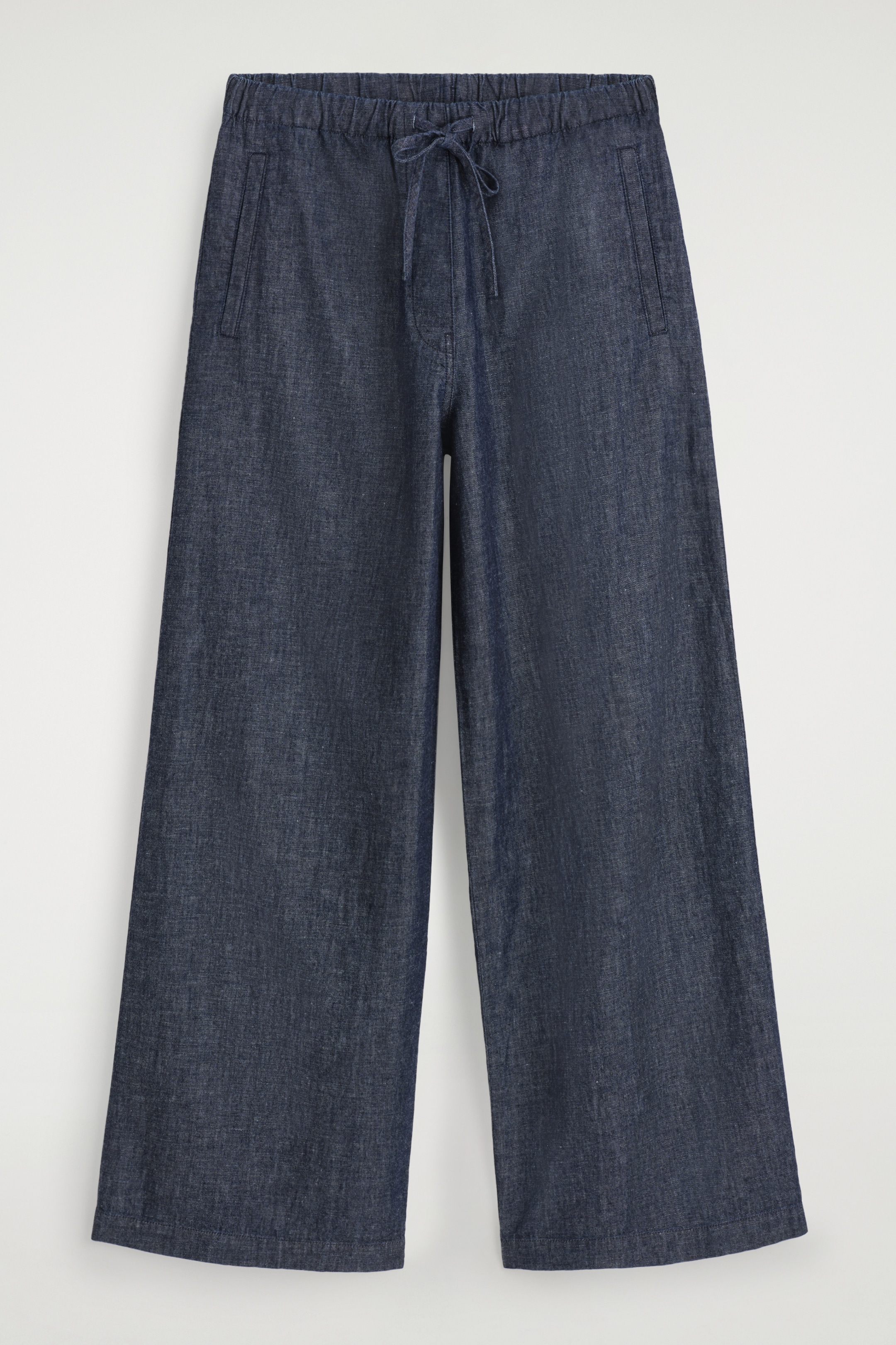 Grotere afbeelding bekijken: DENIM BROEK MET WIDE-LEG EN TREKKOORD - INDIGO - DAMES | H&M BE 6