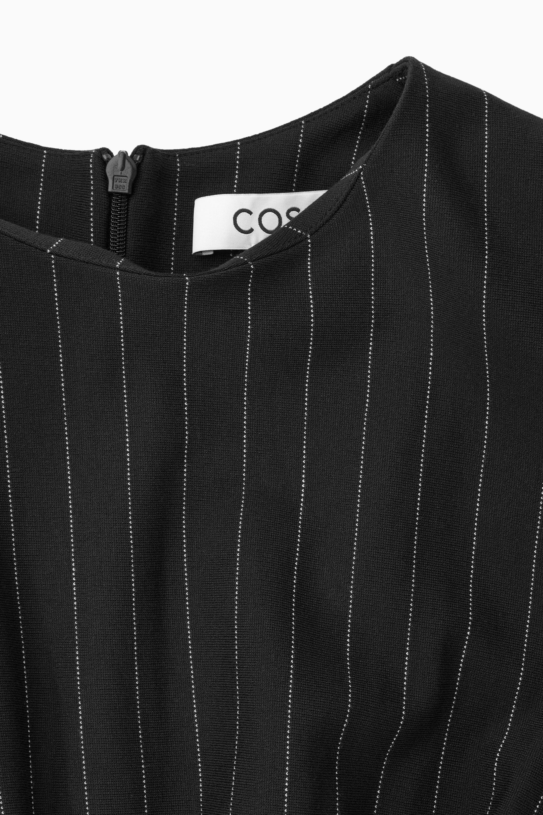 PINSTRIPED DRAPED TOP