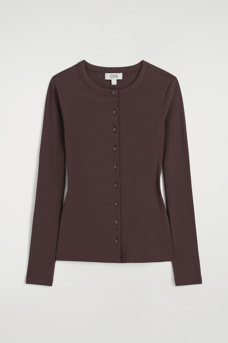 Cos Jersey Cardigan Top In Red