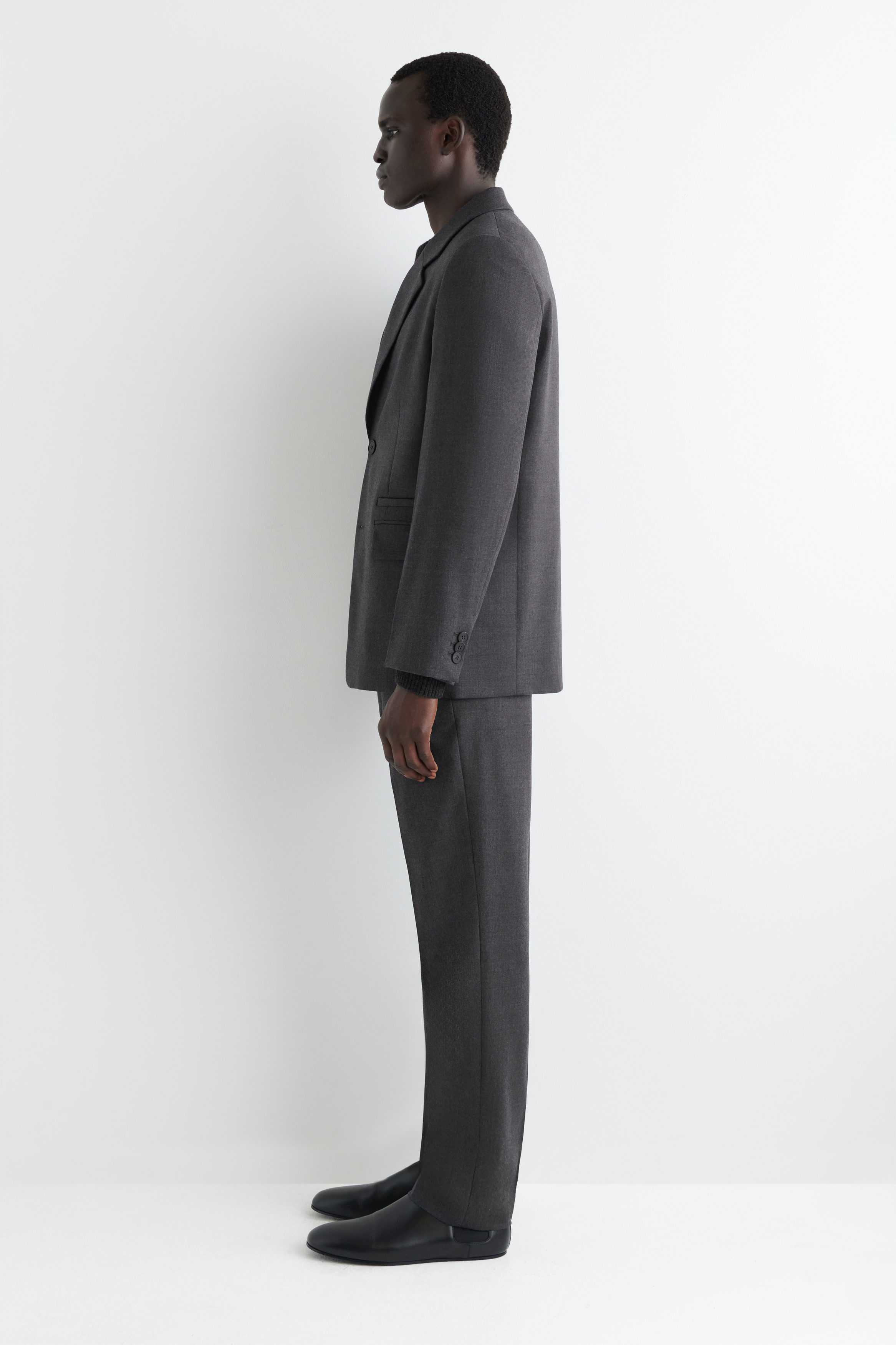 WOOL TAPERED PANTS - STONE MÉLANGE | COS US