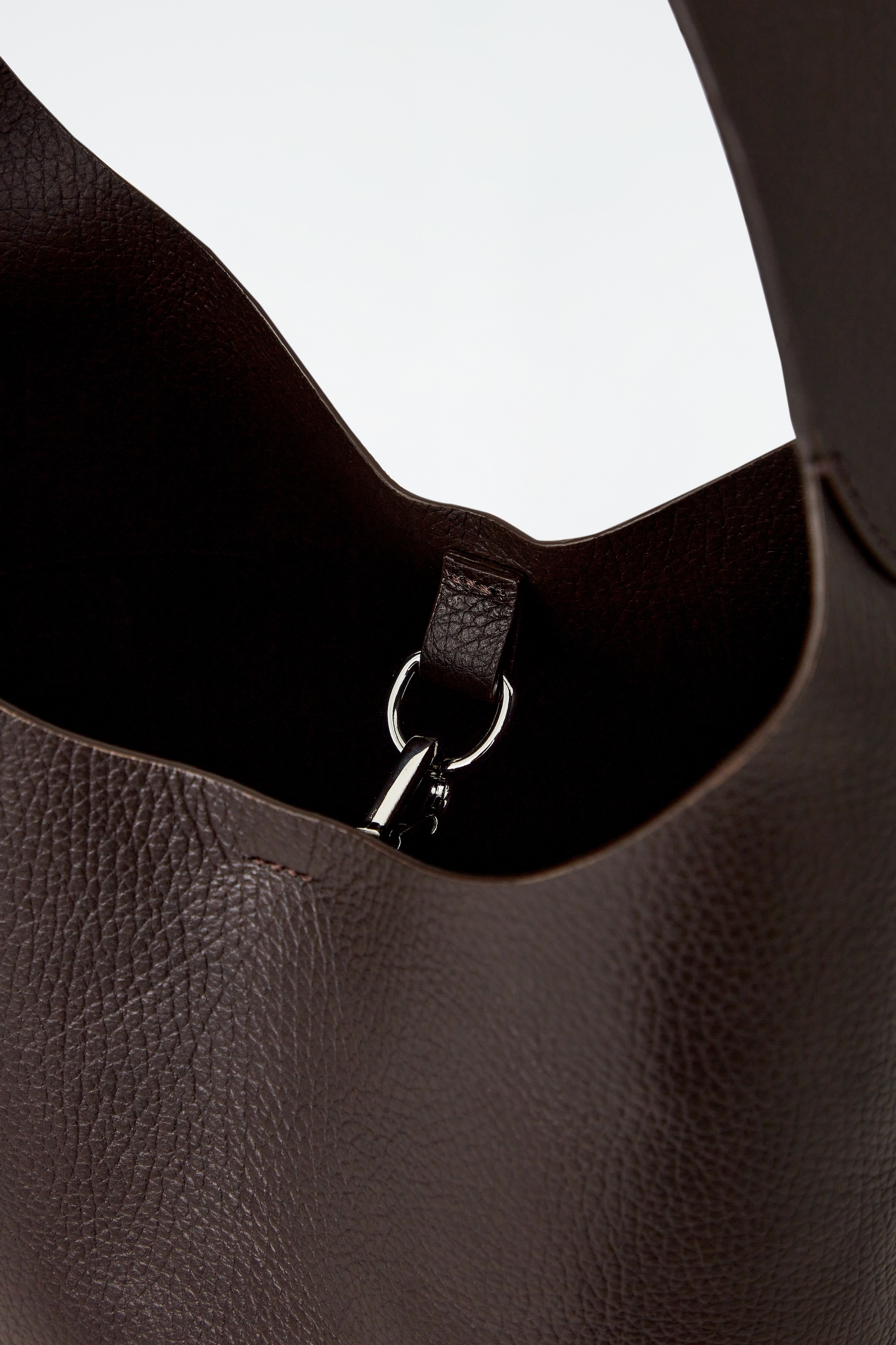 Ingrandisci l'immagine: SERIF MINI TOTE - LEATHER - DARK BROWN - DONNA | H&M CH 3