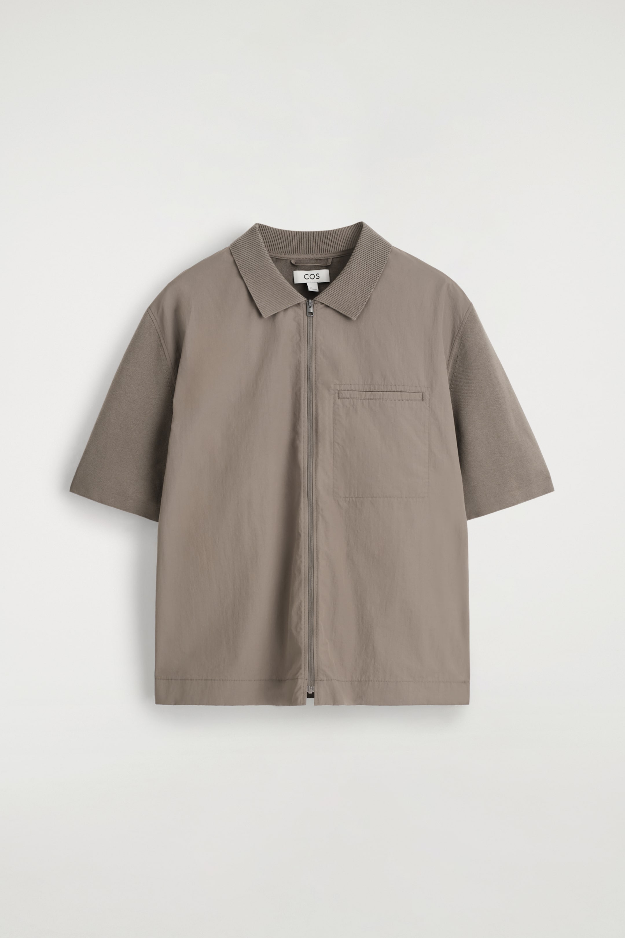 Grösseres Bild ansehen: STRICKHEMD MIT NYLON-EINSÄTZEN - STEINGRAU - HERREN | H&M CH 6