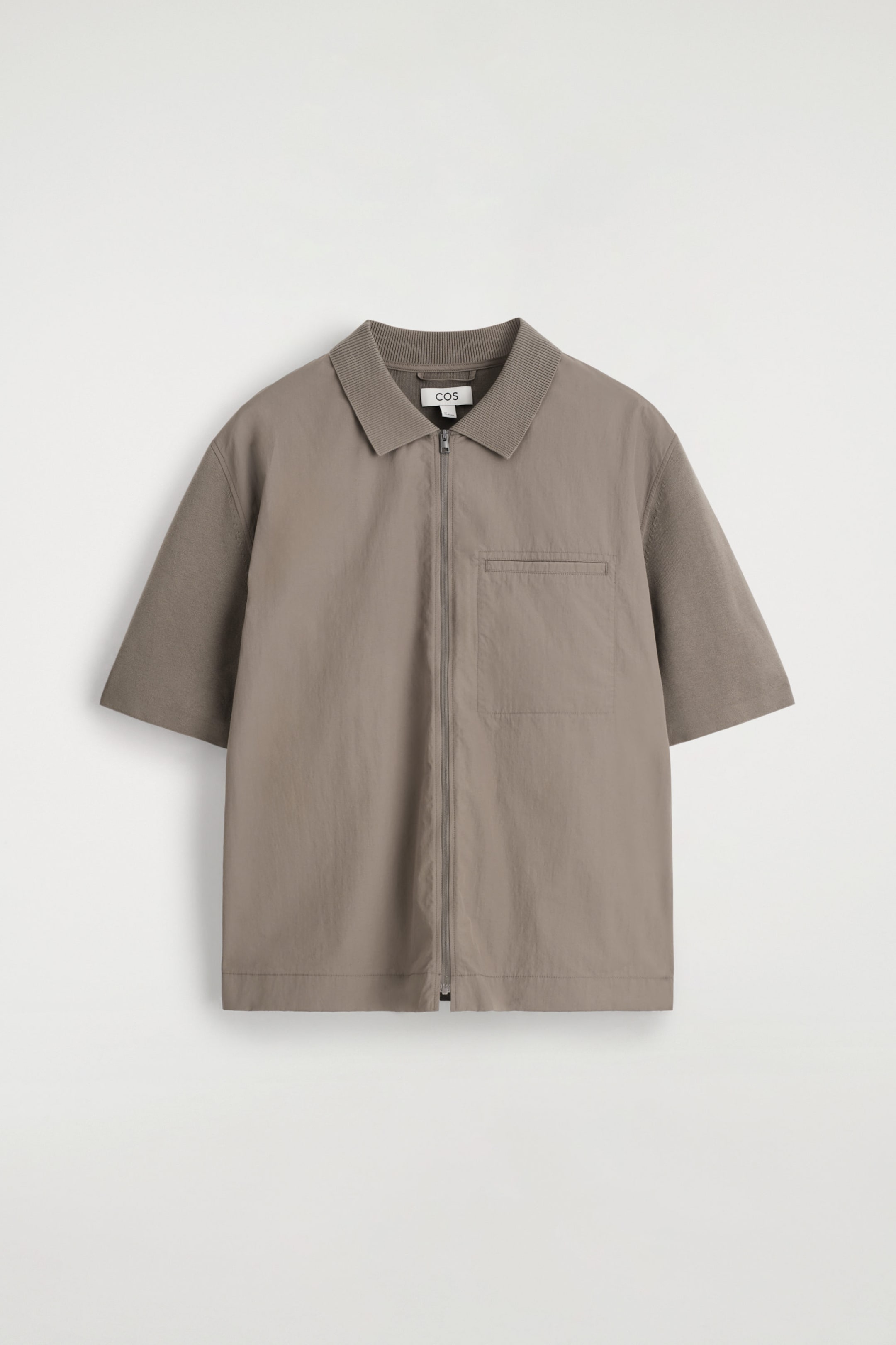 NYLON-PANELED KNITTED SHIRT