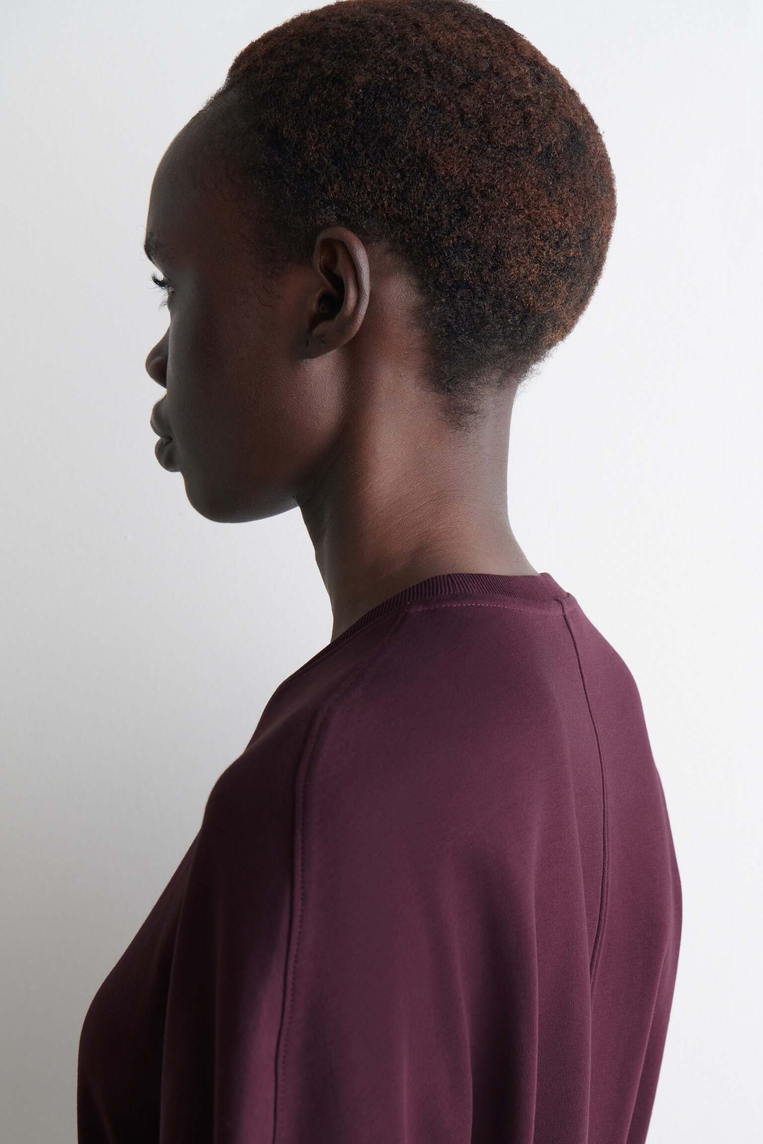 HAUT À SILHOUETTE ARRONDIE EN JERSEY - ROUGE PROFOND/BLANC - 7