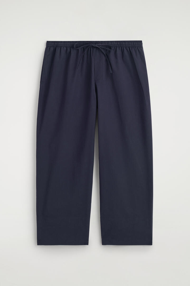 Cotton Straight-Leg Drawstring Pants