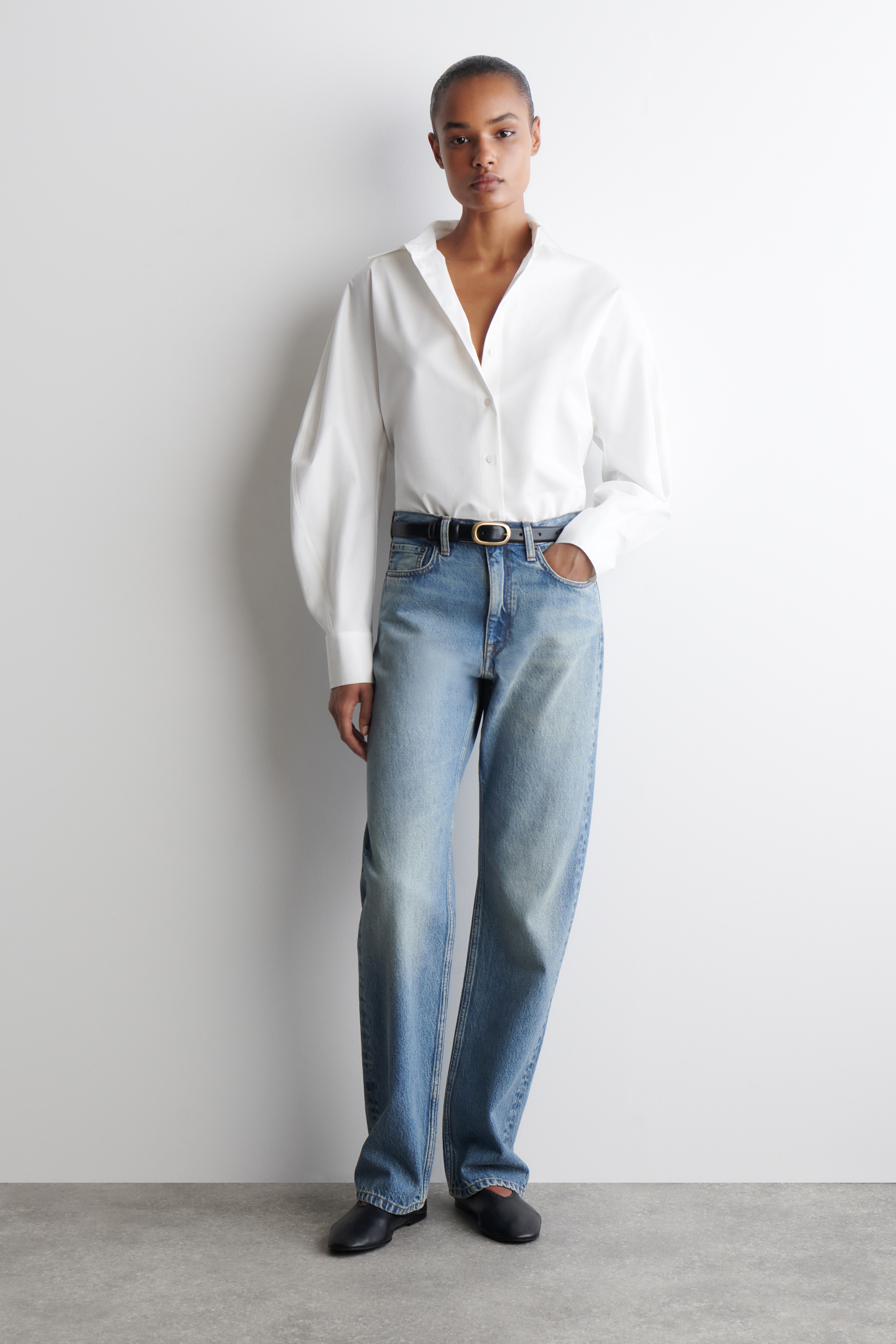 KOSZULA Z BAWEŁNY PIMA - BIAŁY/CIEMNOCZERWONY/JASNOZIELONY