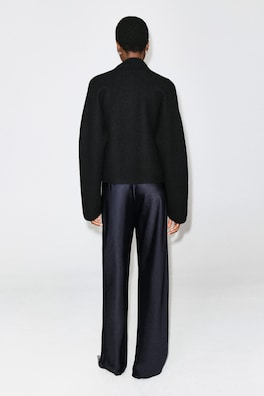 SATIN WIDE-LEG PANTS — NAVY 5