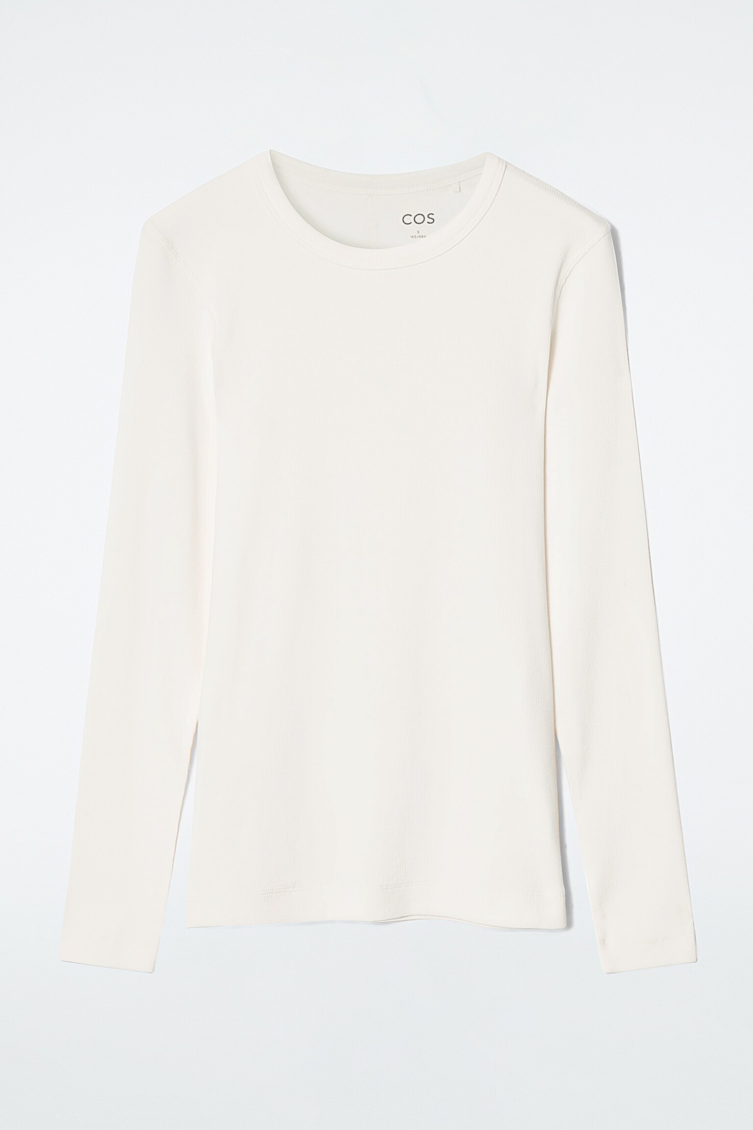 RIBBED JERSEY LONG-SLEEVED TOP - WHITE/BLACK - 2