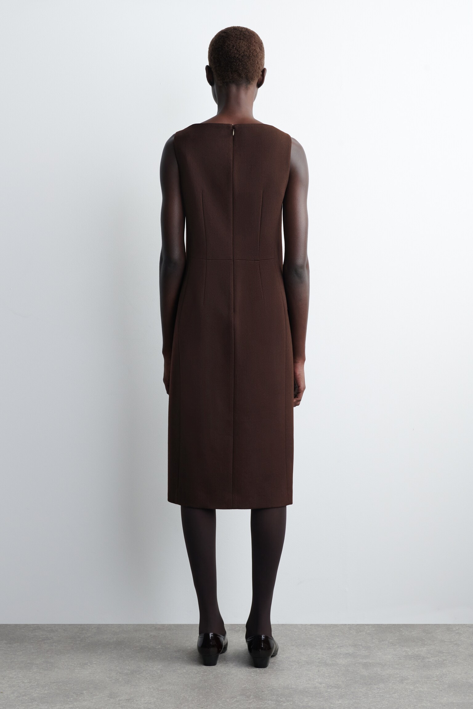 ROCHIE MIDI DIN LÂNĂ CROITĂ PE MĂSURĂ - BROWN - 4