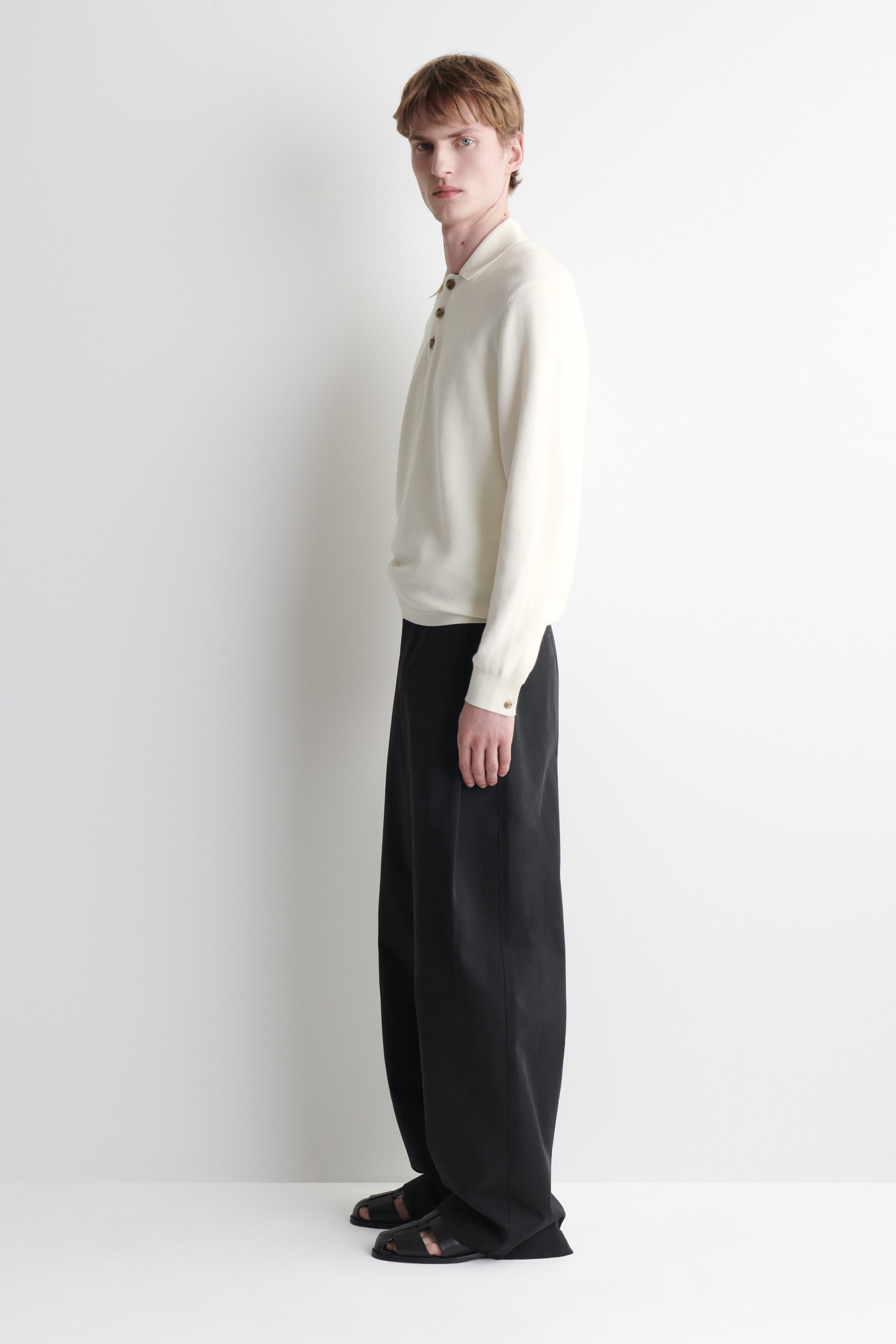 HONEYCOMB-KNIT POLO SHIRT - thumbnail 9