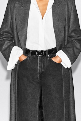 REVERSIBLE LEATHER BELT — BLACK / SILVER 1