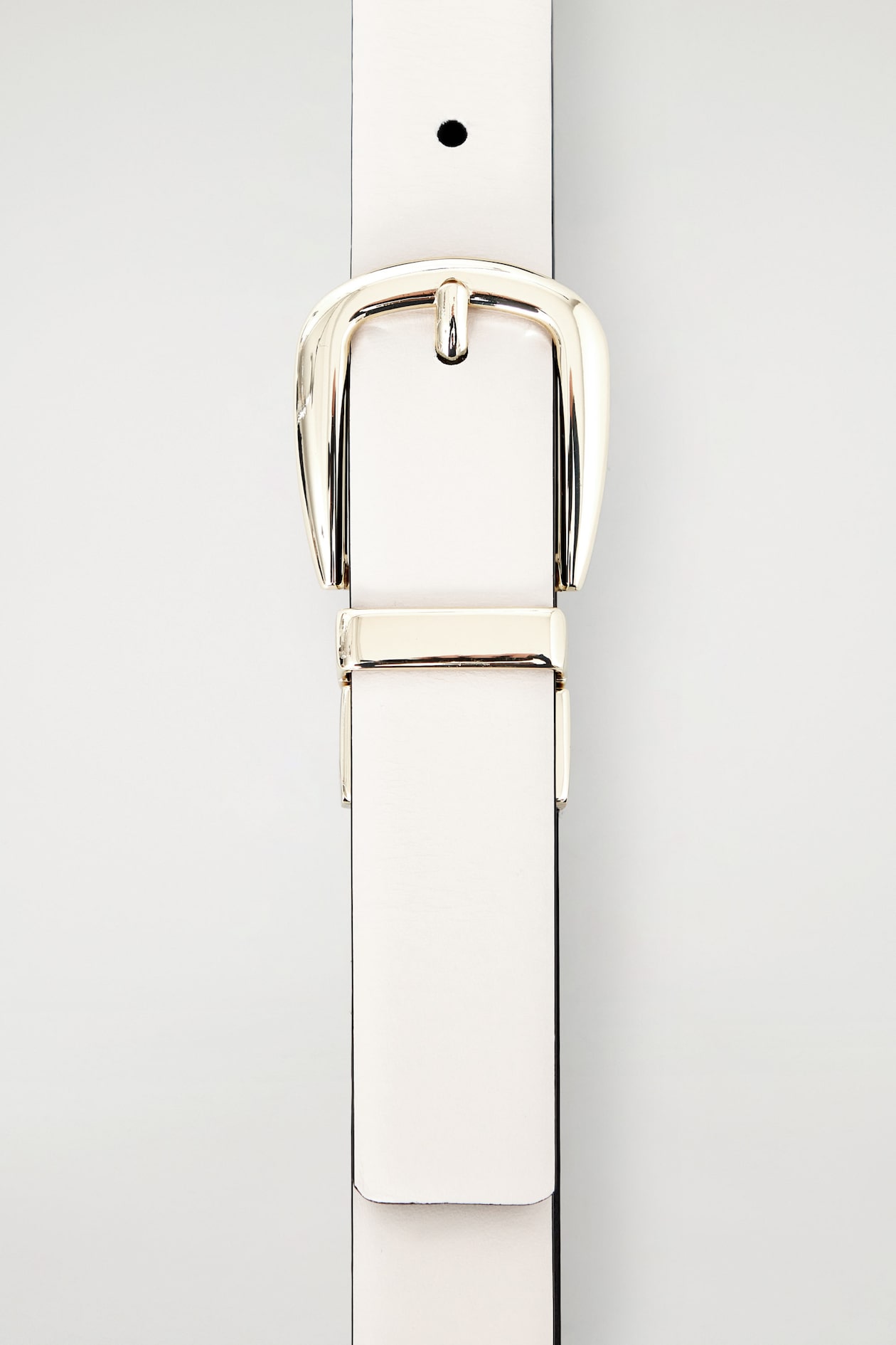REVERSIBLE LEATHER BELT — BLACK / ECRU