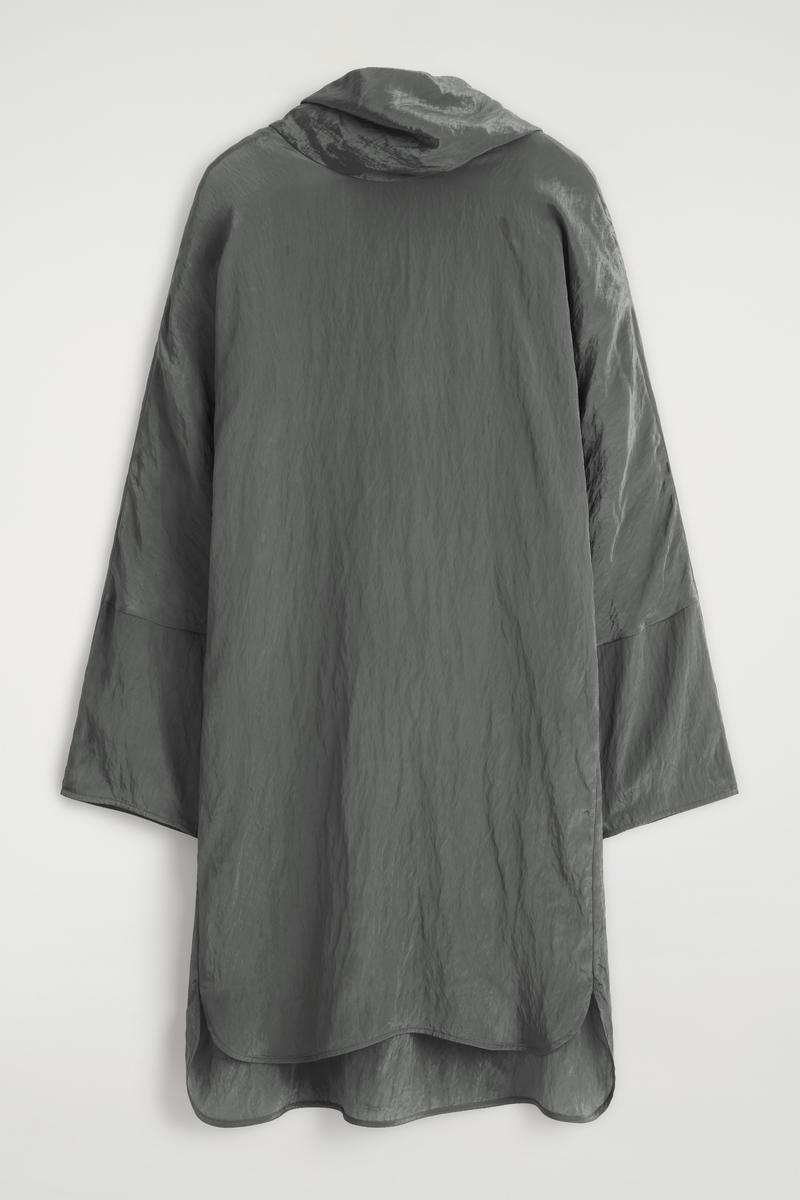 Cos Abito Mini In Raso Increspato In Gray
