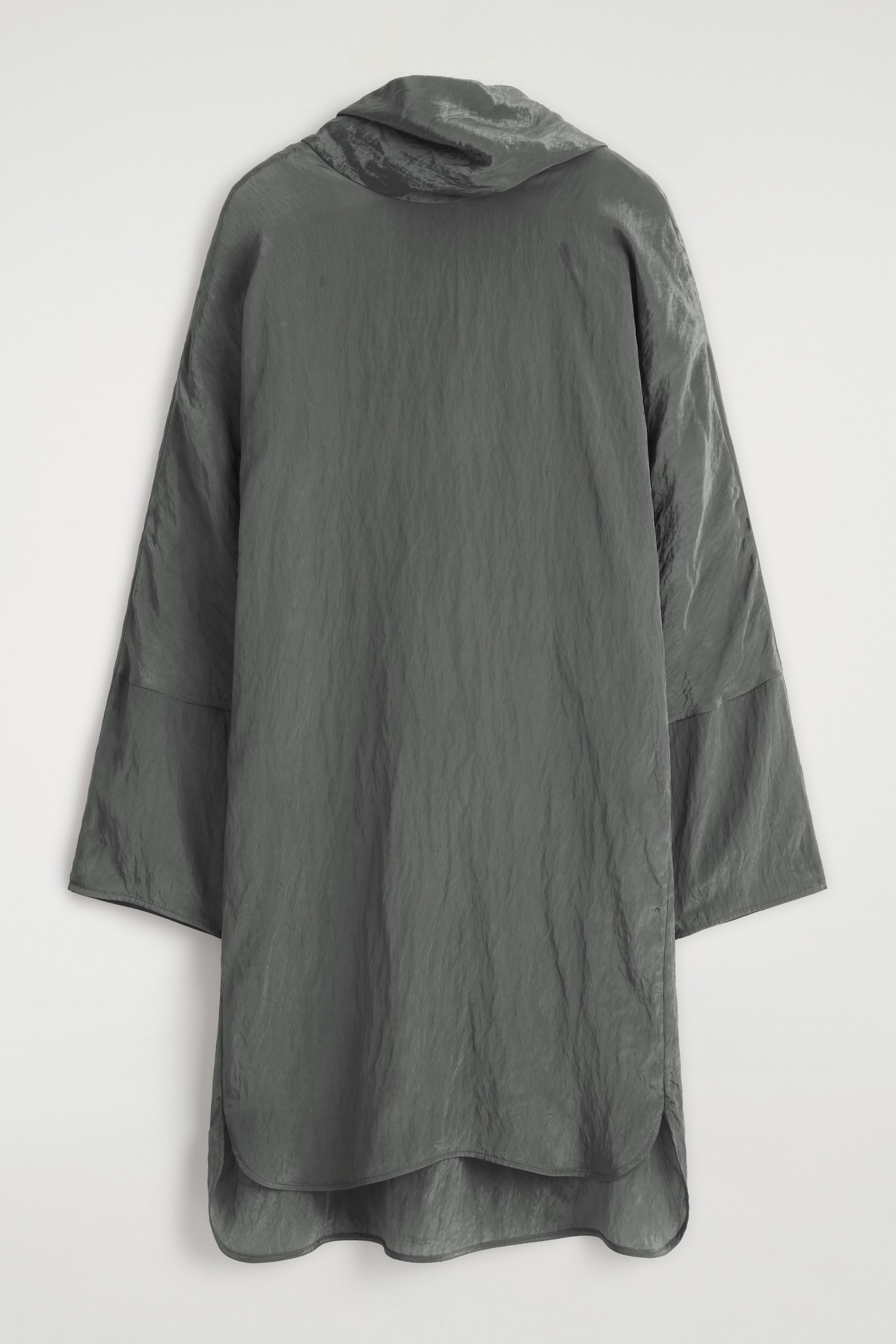CRINKLED-SATIN MINI DRESS