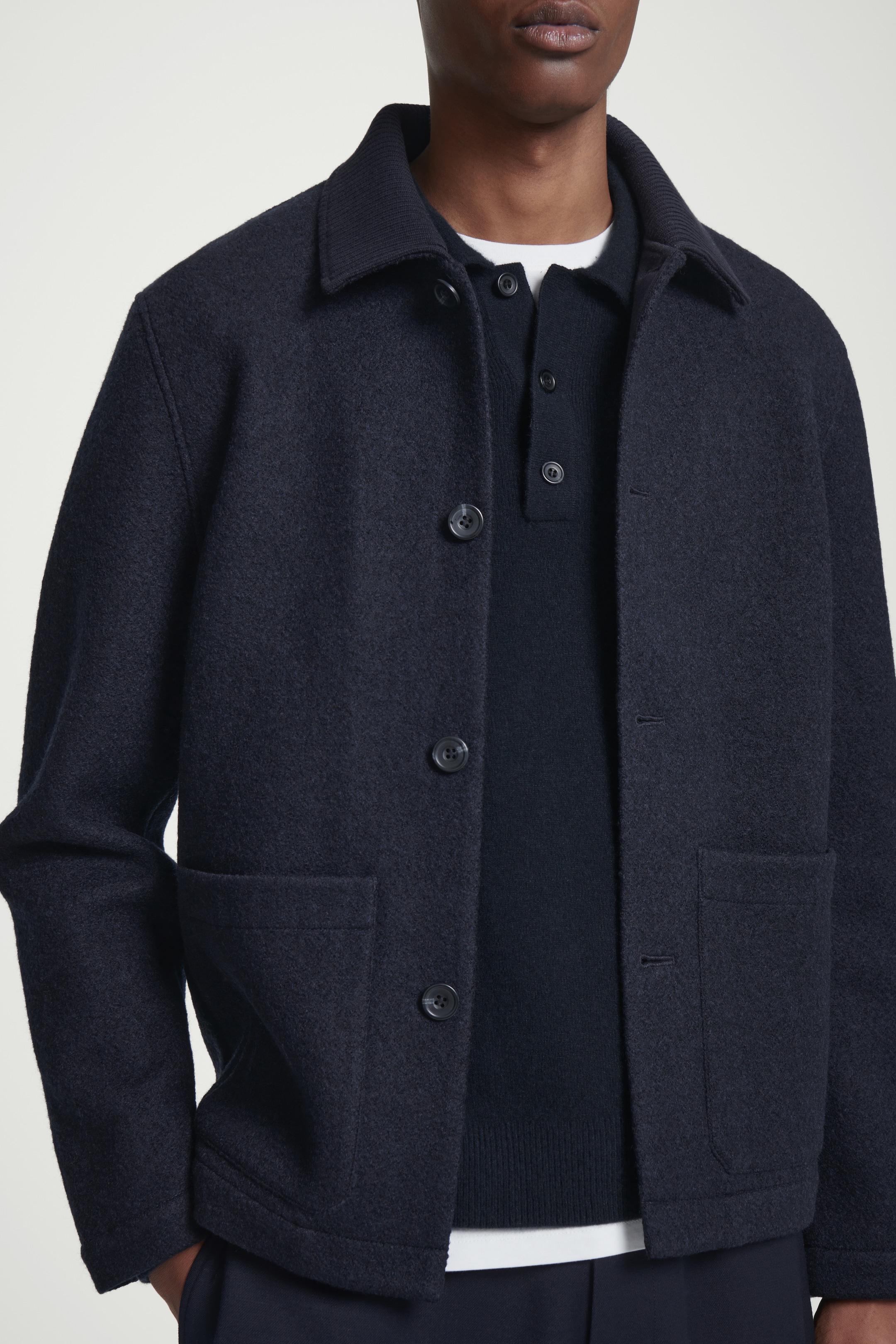 Grösseres Bild ansehen: CHORE JACKET AUS GEKOCHTER WOLLE - NAVYBLAU - HERREN | H&M CH 5
