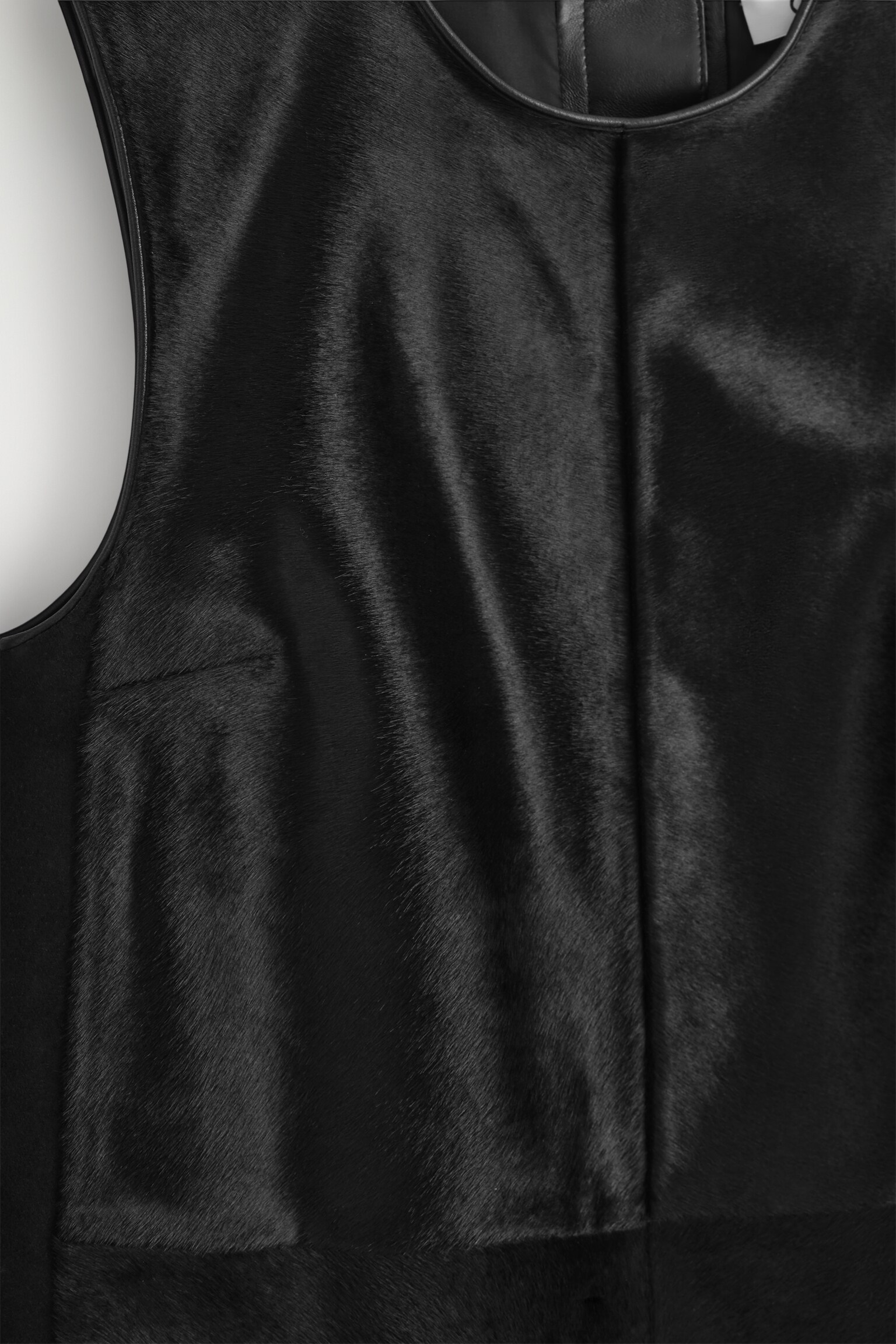 ROBE COURTE EN CUIR FAÇON POILS DE PONEY - NOIR - 3