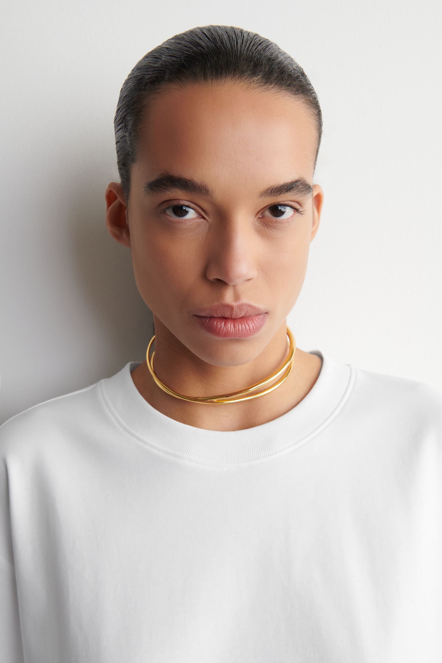 Ruimvallend T-shirt - WIT/ROZE/DONKERBRUIN - 6