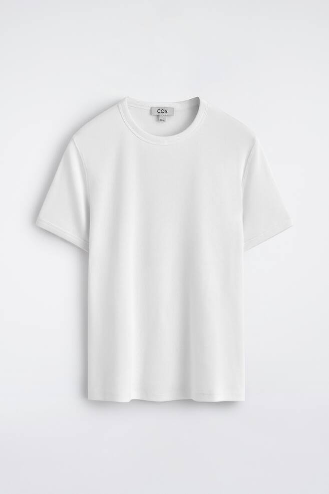 SLIM RIBBED COTTON T-SHIRT - WHITE/NAVY/LIGHT GREY/DARK GREY/CHARCOAL/BLACK/DARK KHAKI/KHAKI - 1