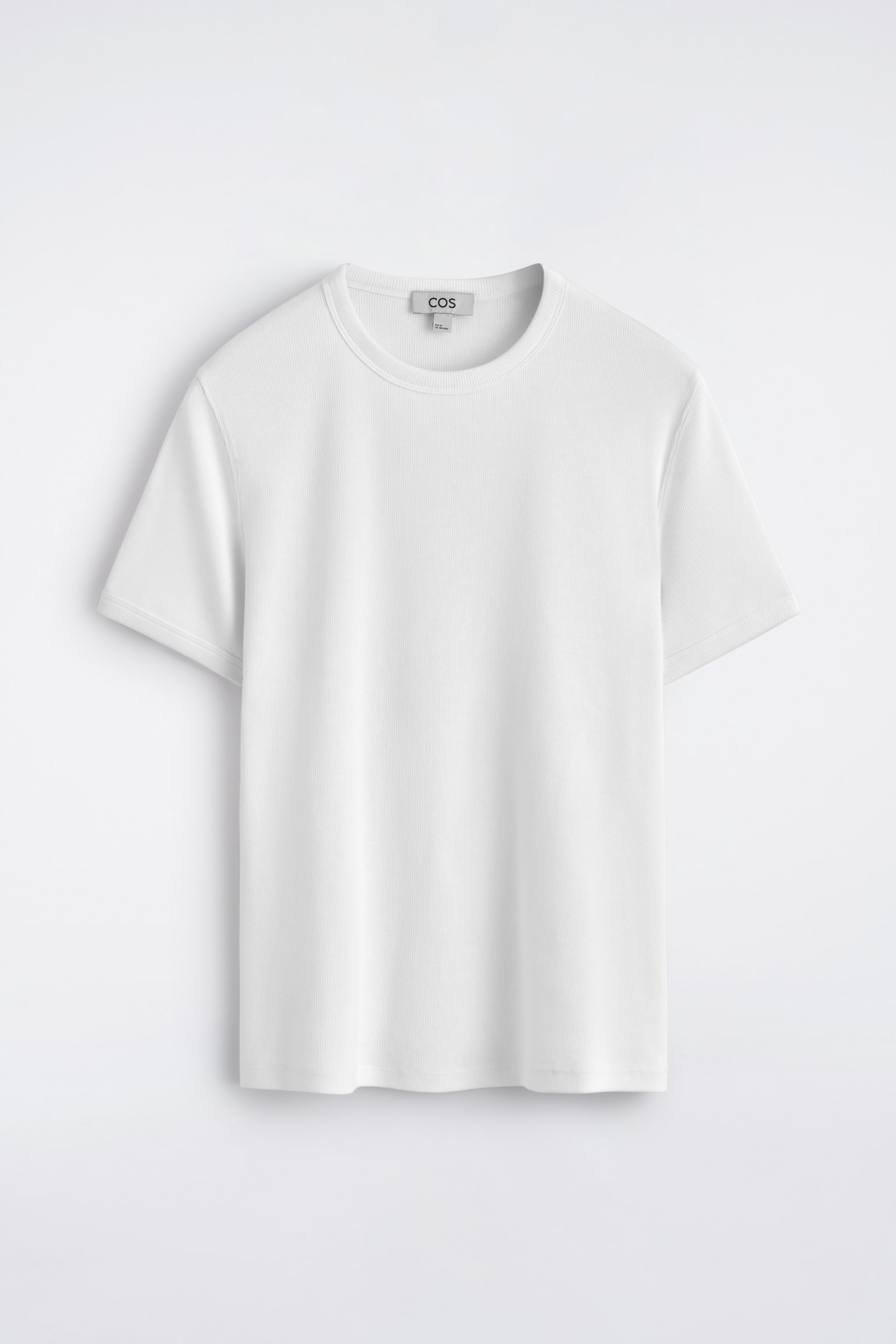 SCHMAL GESCHNITTENES GERIPPTES BAUMWOLL-T-SHIRT - WEISS/BRAUN/HELLBRAUN/KHAKI/Hellgrau/NAVYBLAU/ANTHRAZIT/DUNKLES KHAKI/SCHWARZ/BRAUN - 2