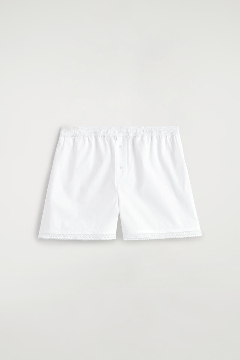 Lace-Trimmed Cotton Shorts