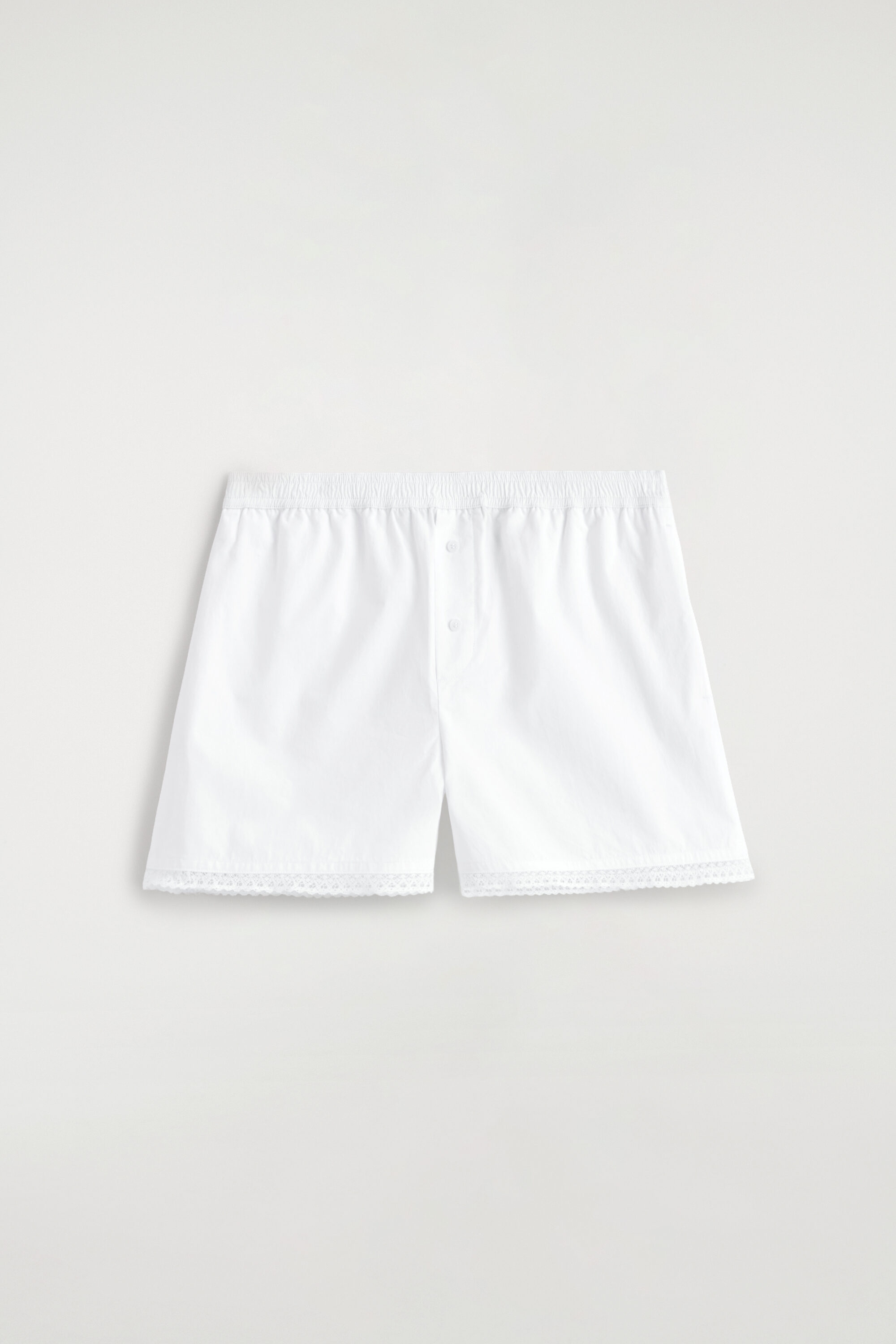Lace-trimmed Cotton Shorts