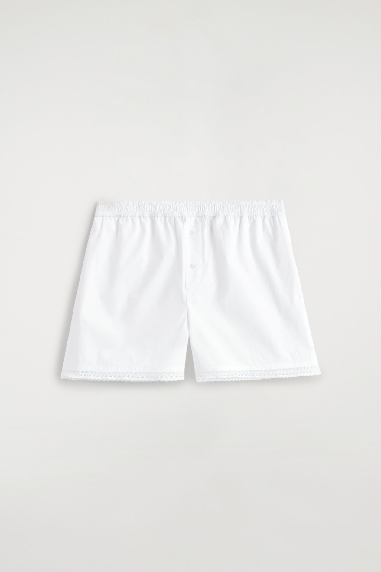 SHORTS DE ALGODÓN CON RIBETE DE ENCAJE