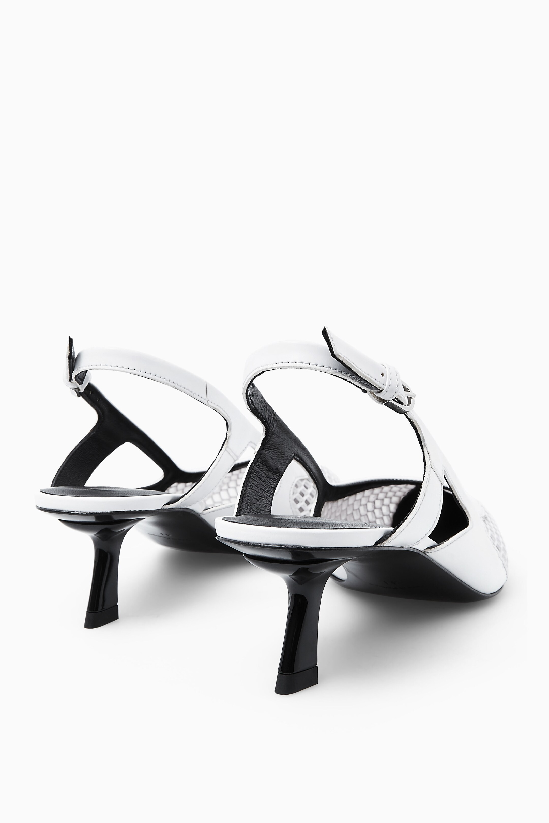 View larger image: POINTED MESH SLINGBACK KITTEN HEELS - OFF-WHITE - Ladies | H&M GB 5